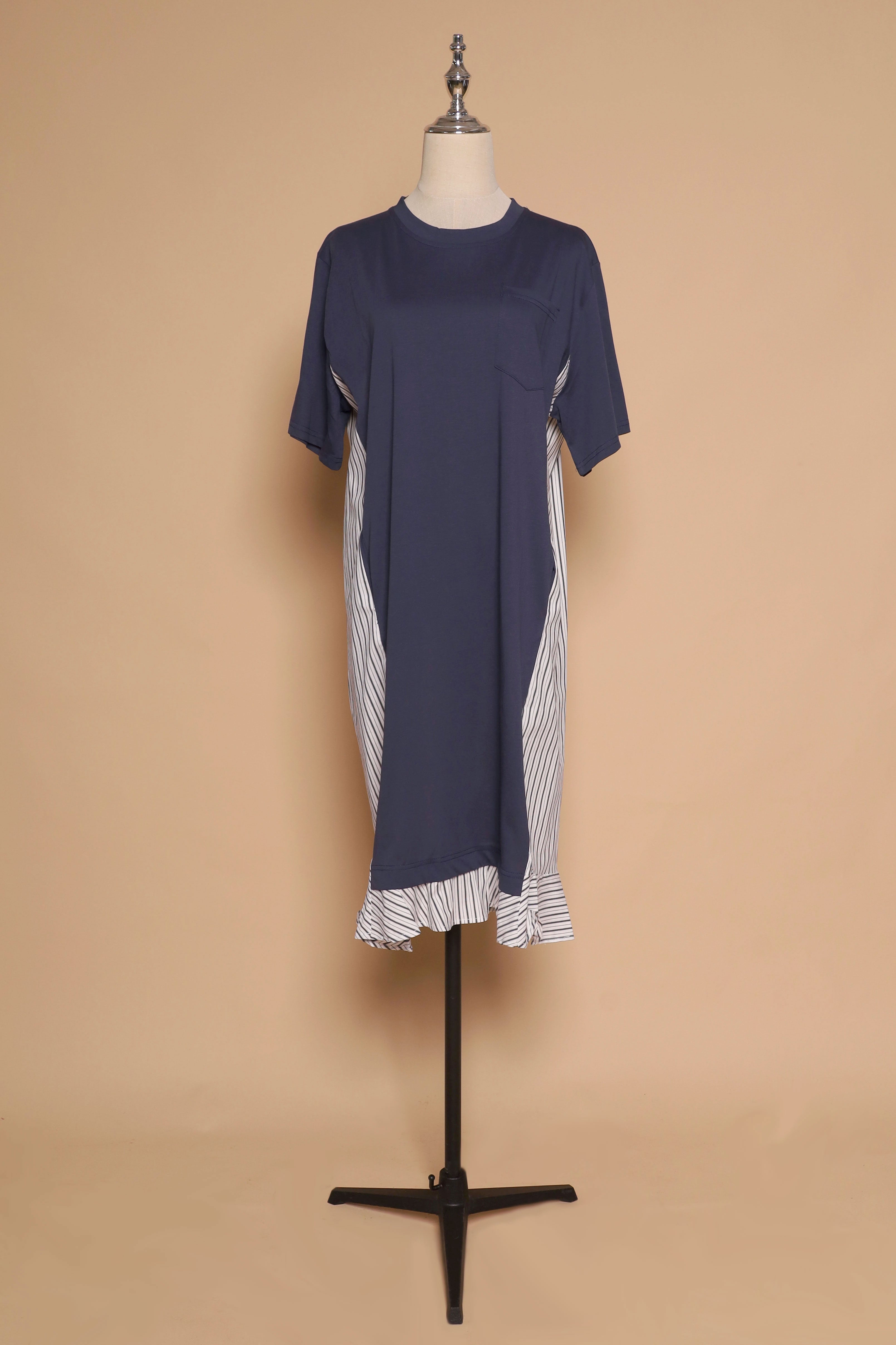 PO - Yong Pinstripes Dress in Blue