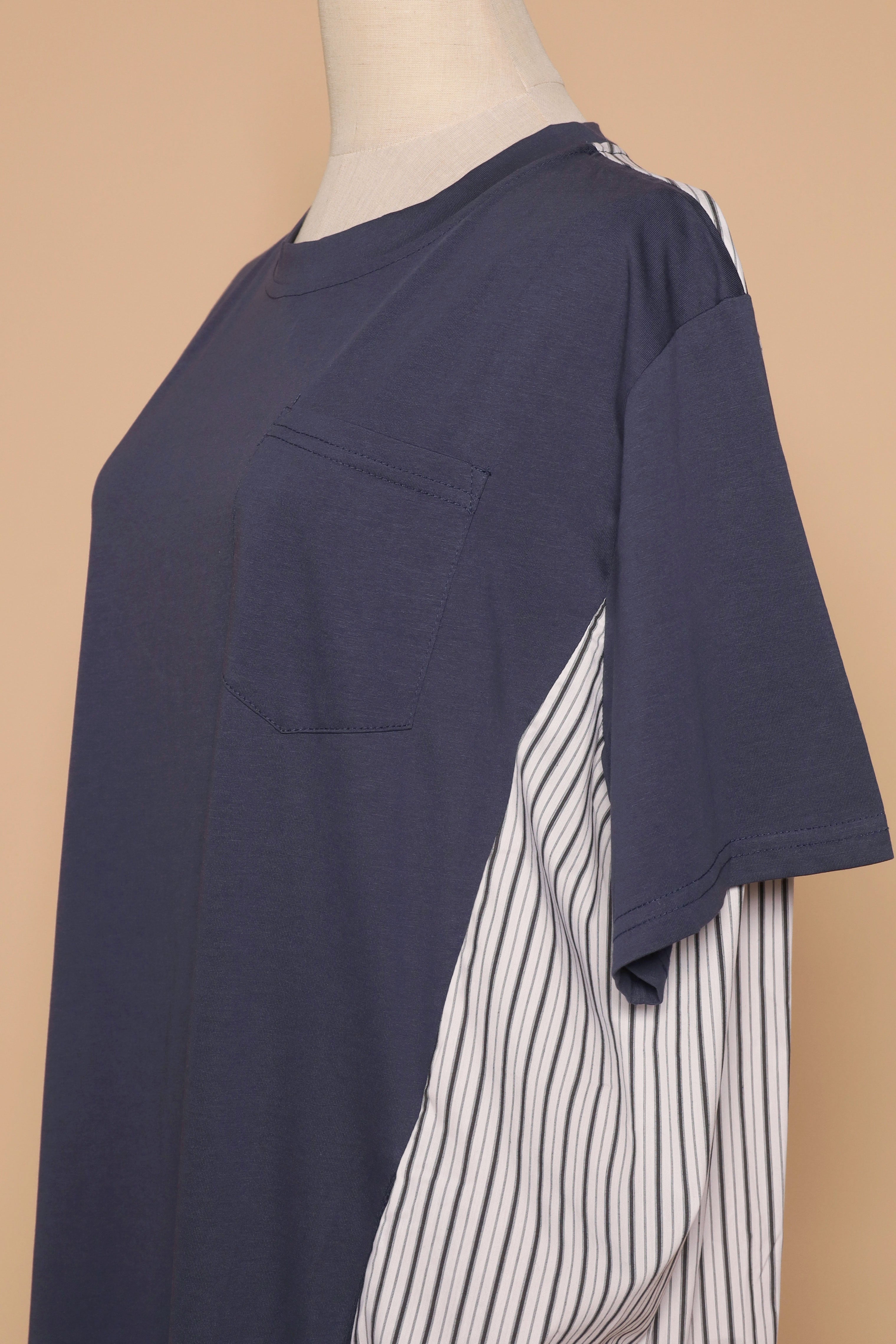 PO - Yong Pinstripes Dress in Blue