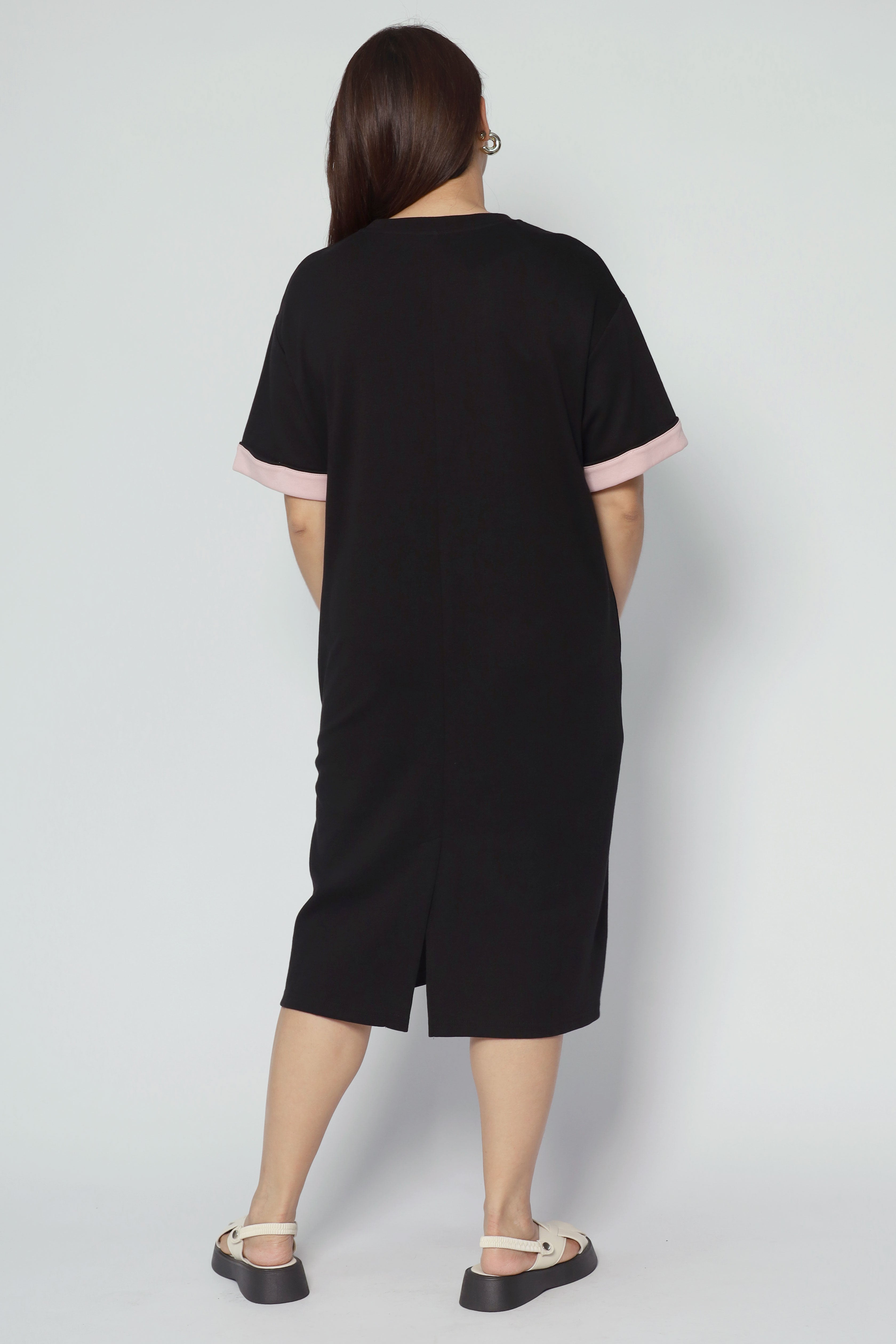 Zaria Contrast Sleeves Dress