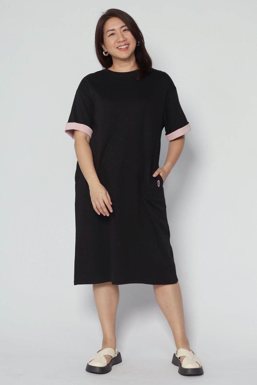Zaria Contrast Sleeves Dress