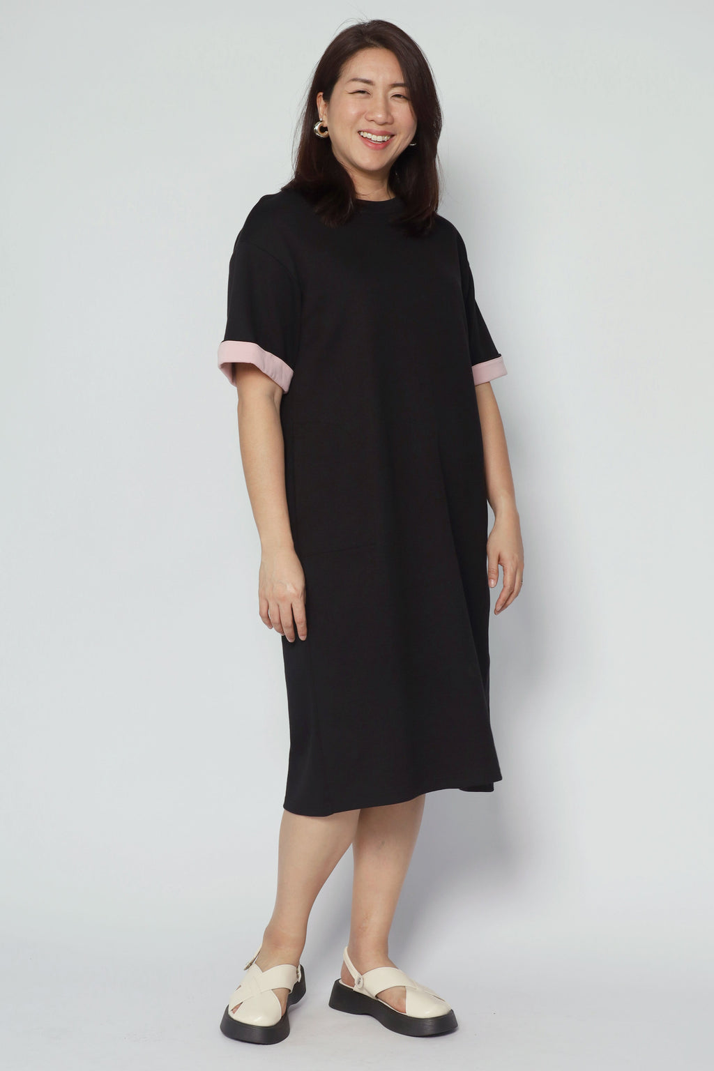 Zaria Contrast Sleeves Dress