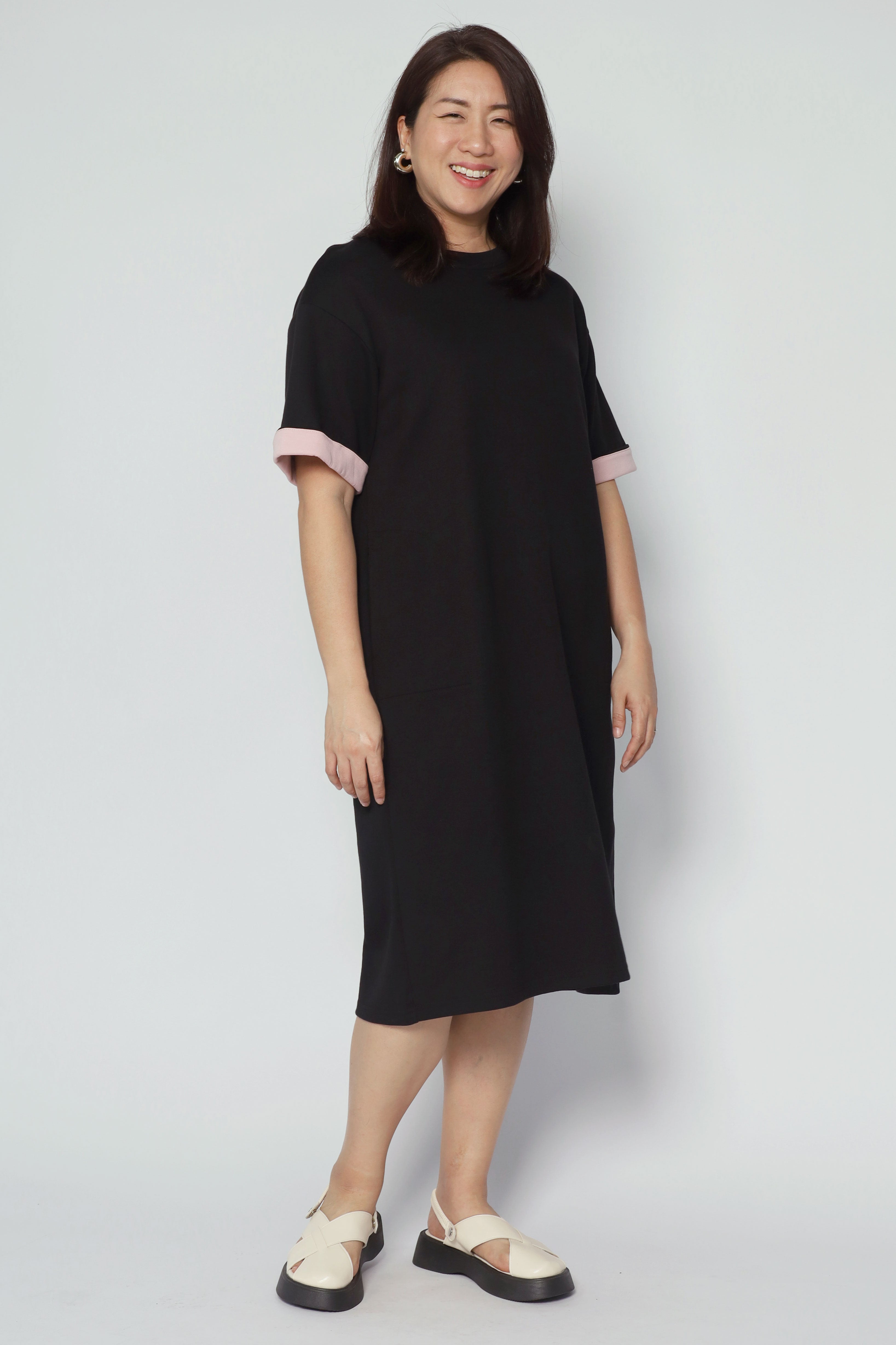 Zaria Contrast Sleeves Dress