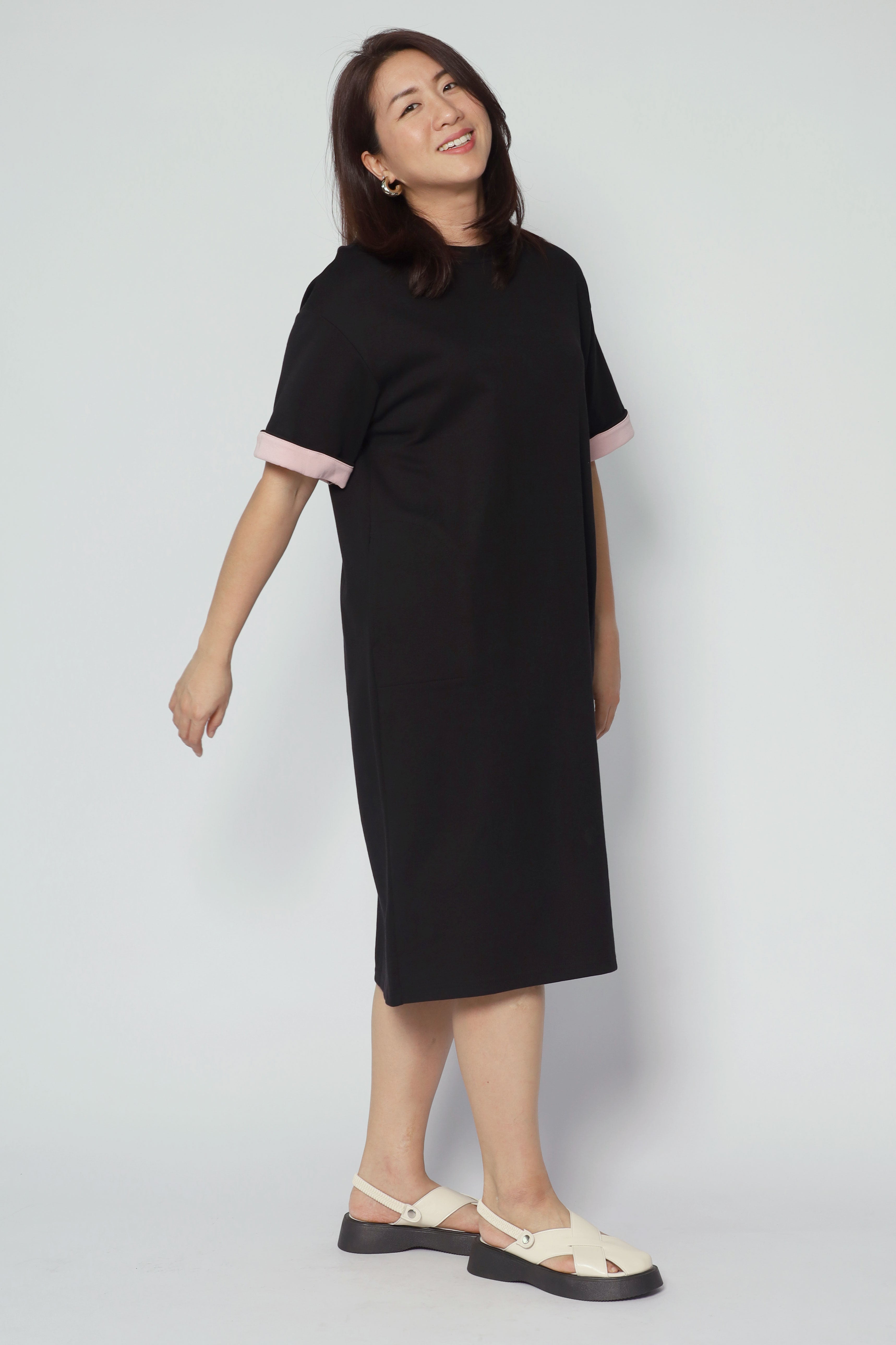 Zaria Contrast Sleeves Dress