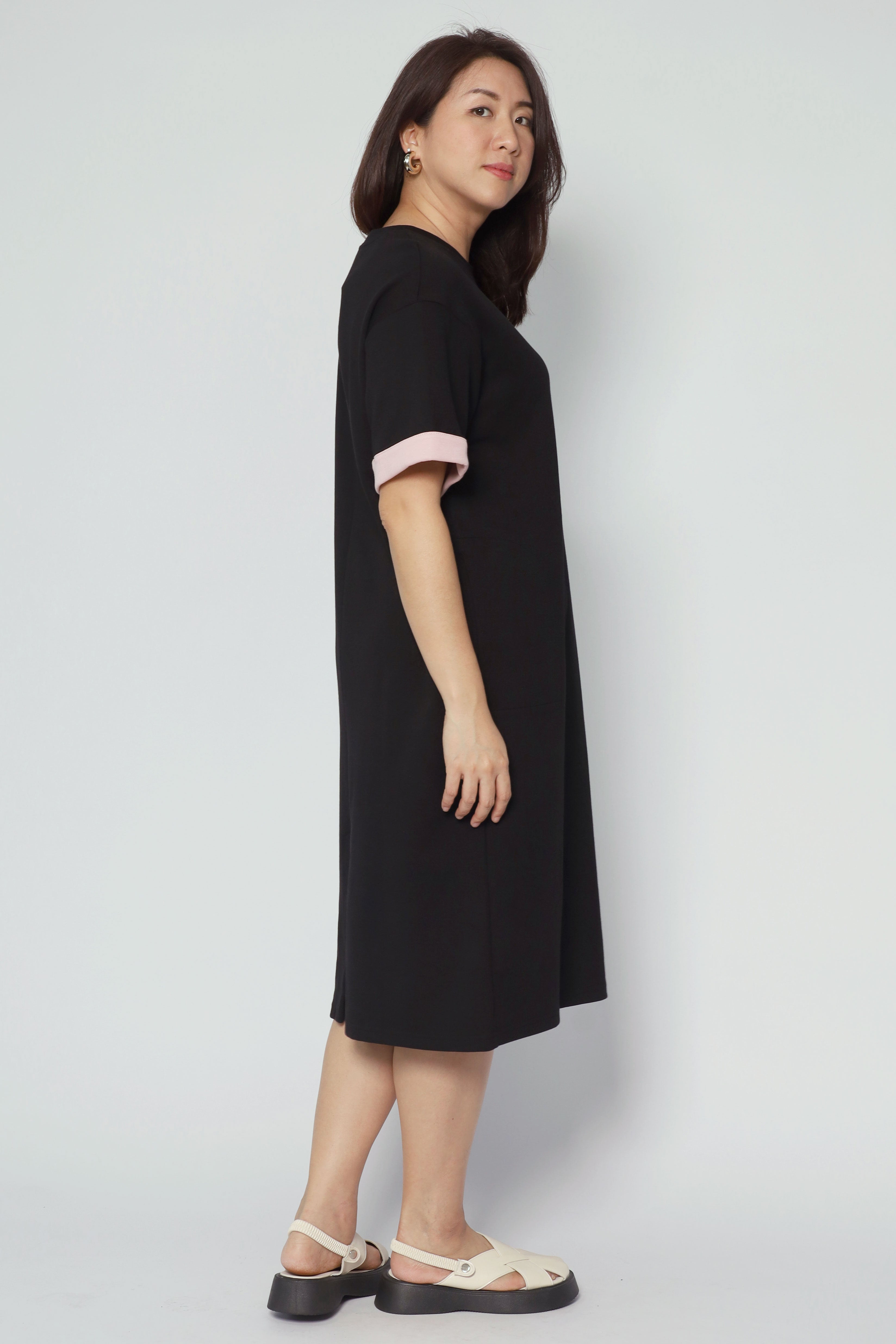 Zaria Contrast Sleeves Dress