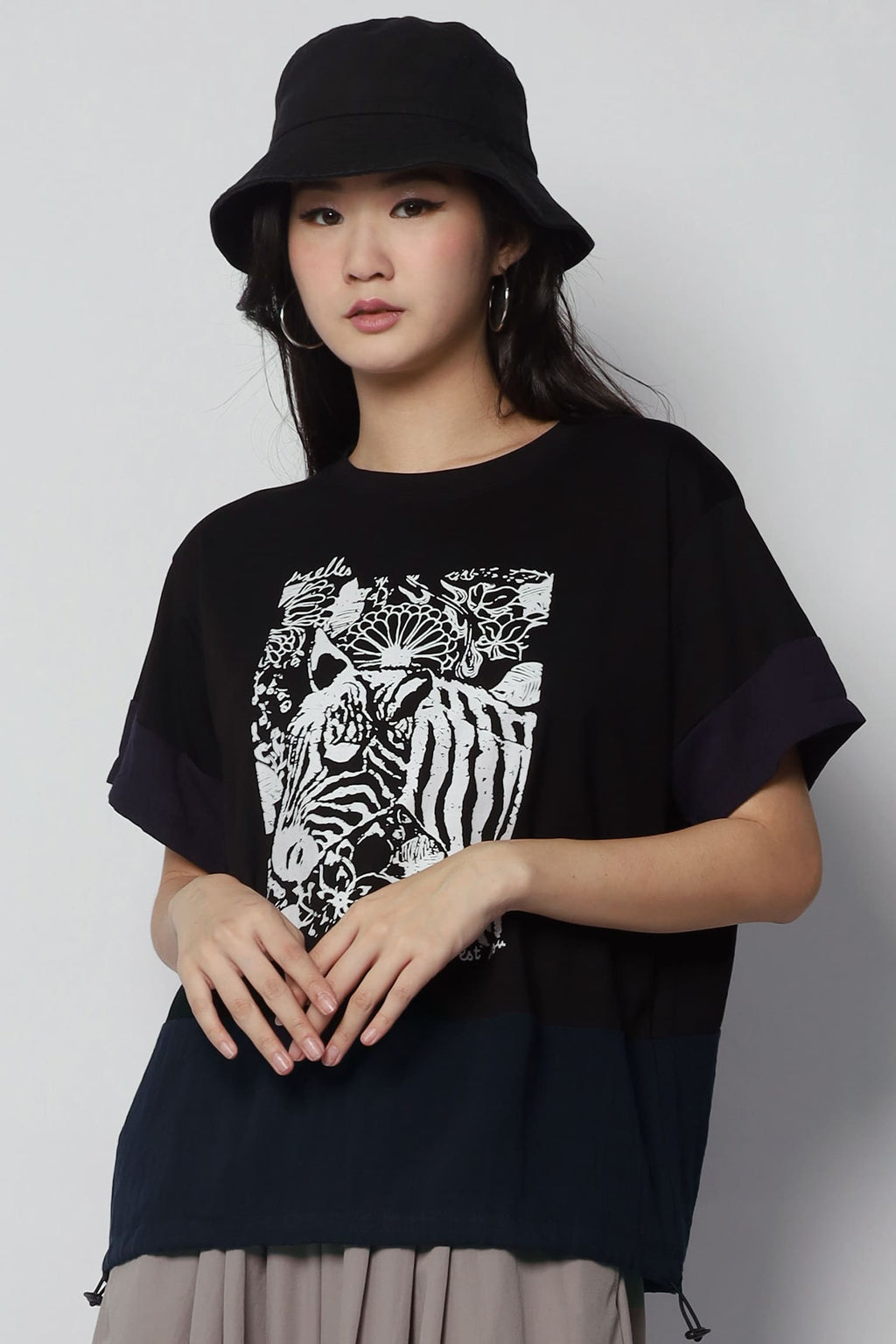 Zebra Printed Top in Black