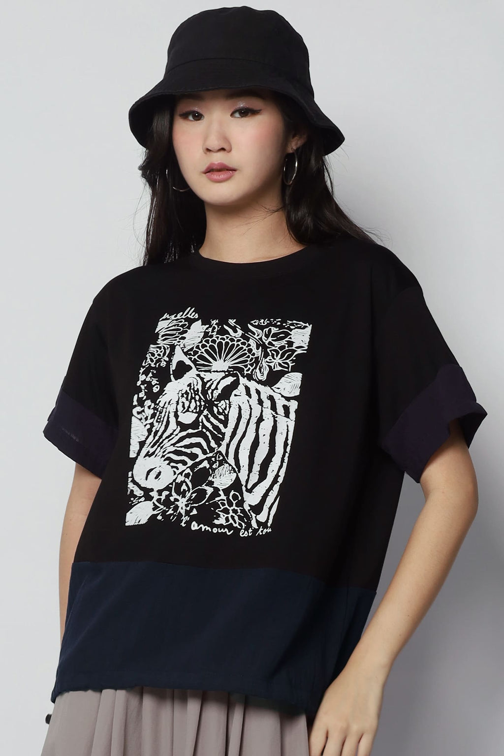 Zebra Printed Top in Black