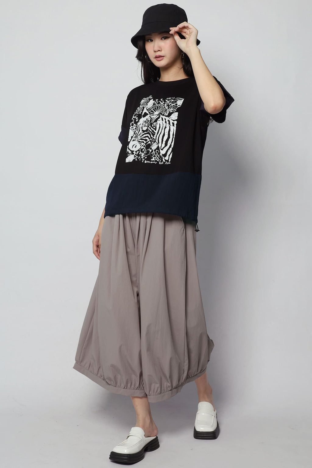 Zebra Printed Top in Black