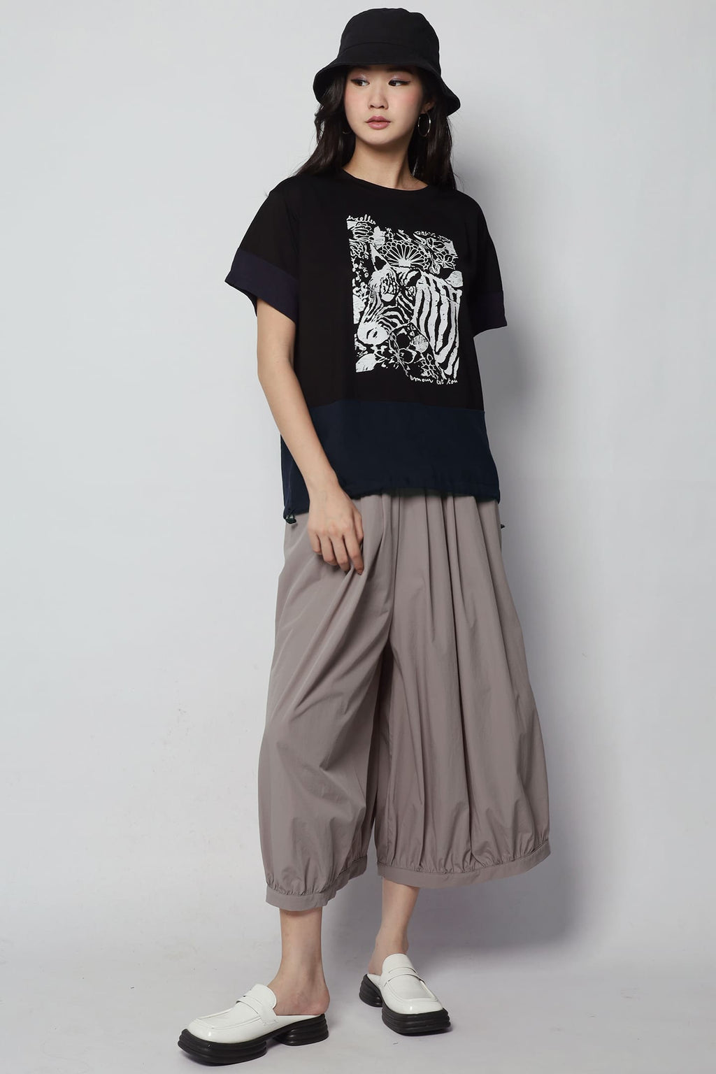 Zebra Printed Top in Black