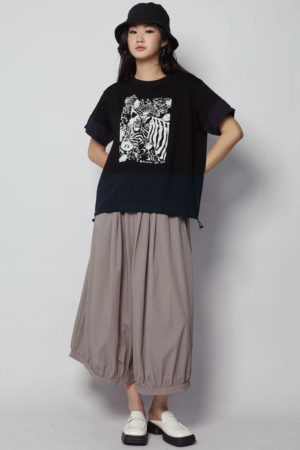 Zebra Printed Top in Black