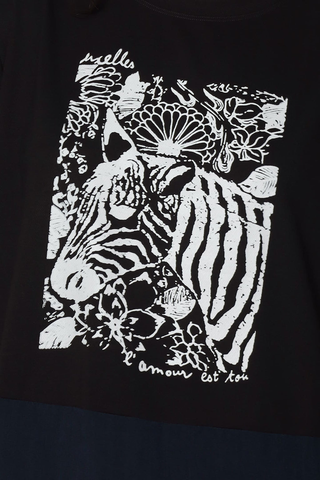 Zebra Printed Top in Black