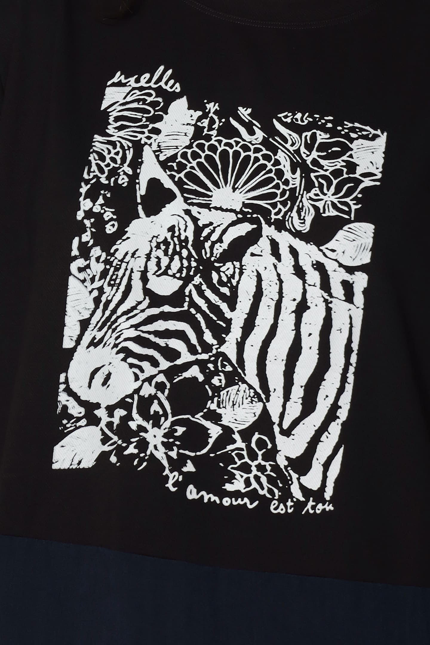 Zebra Printed Top in Black