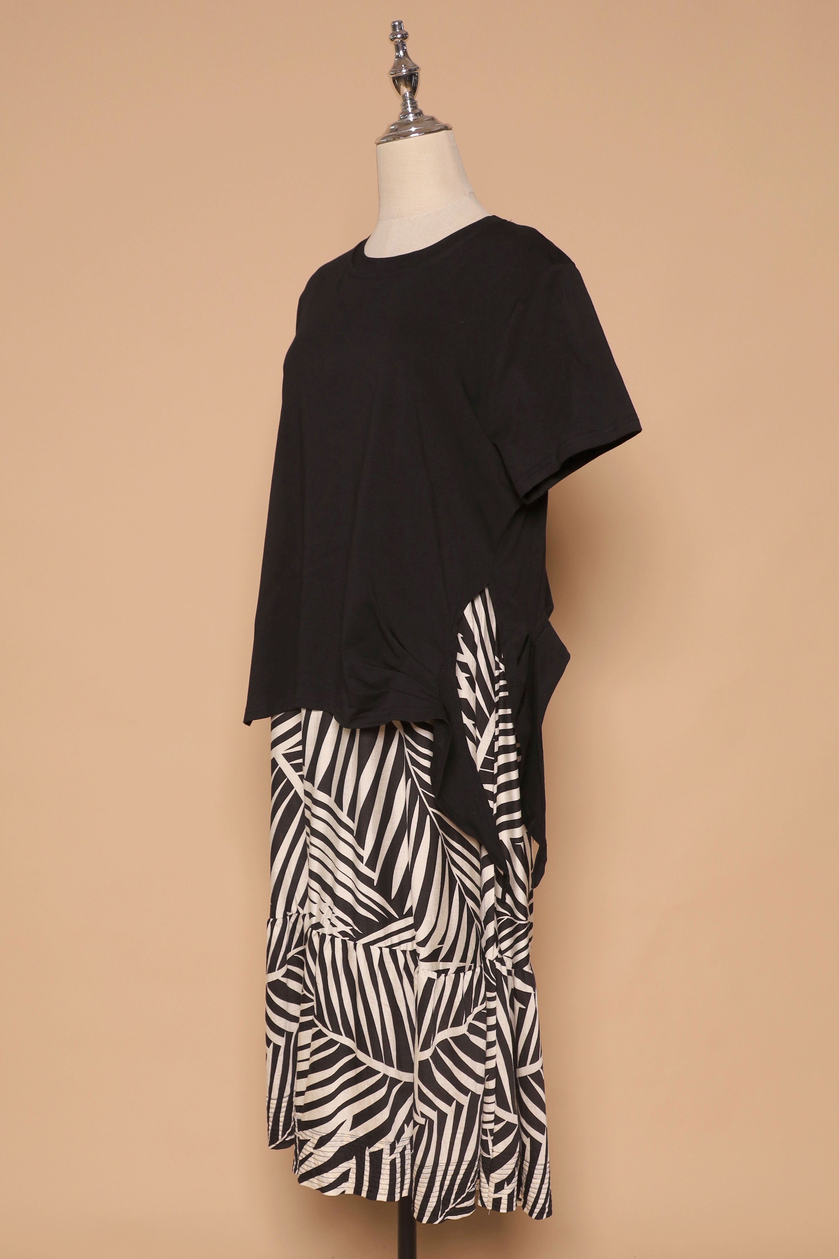 PO - Zion Dress in Monochrome Leaf