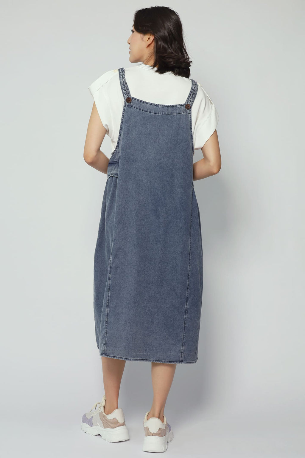 Bowen Denim Pinafore Dress
