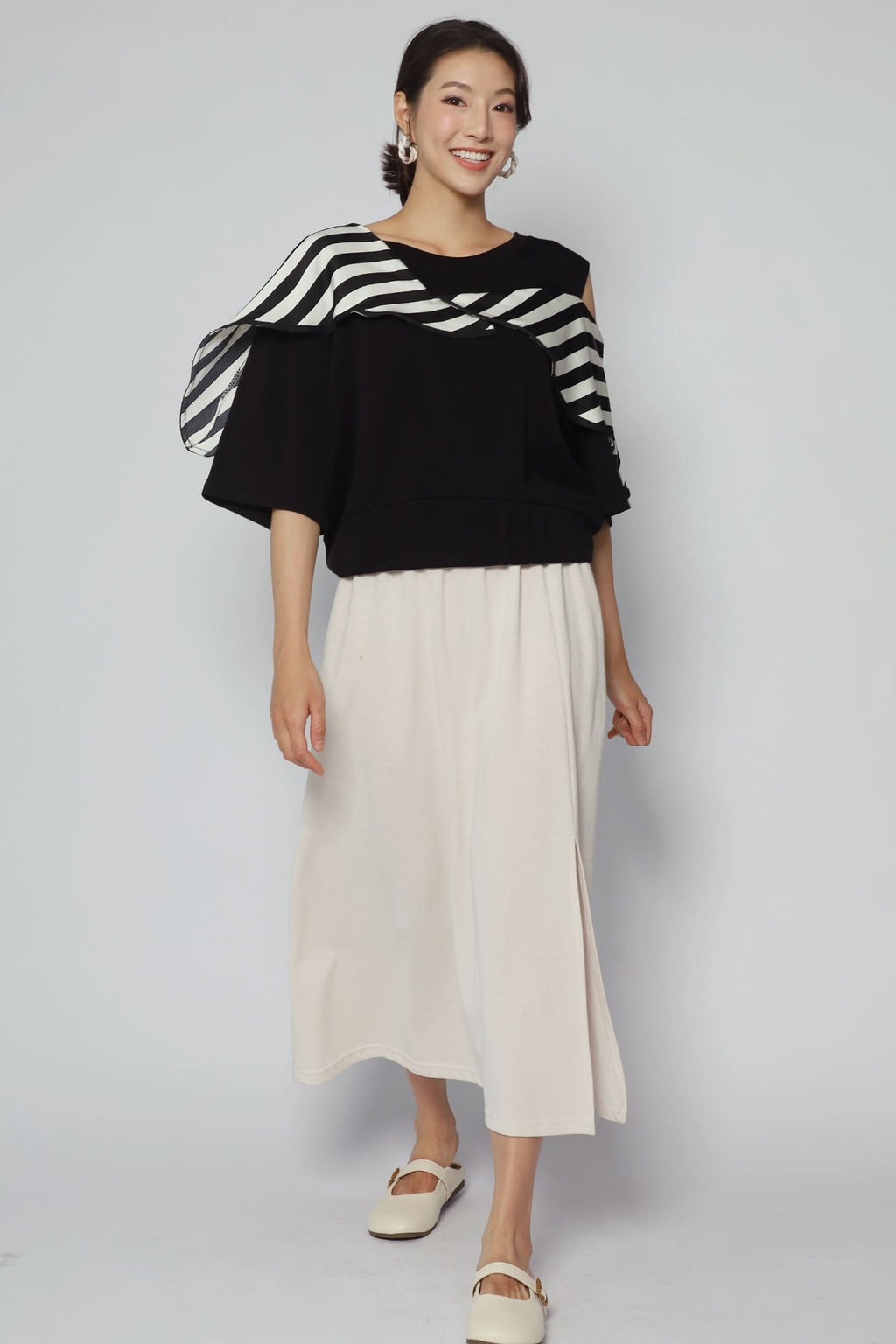 Backorders Byron Stripes Flare Sleeves Top