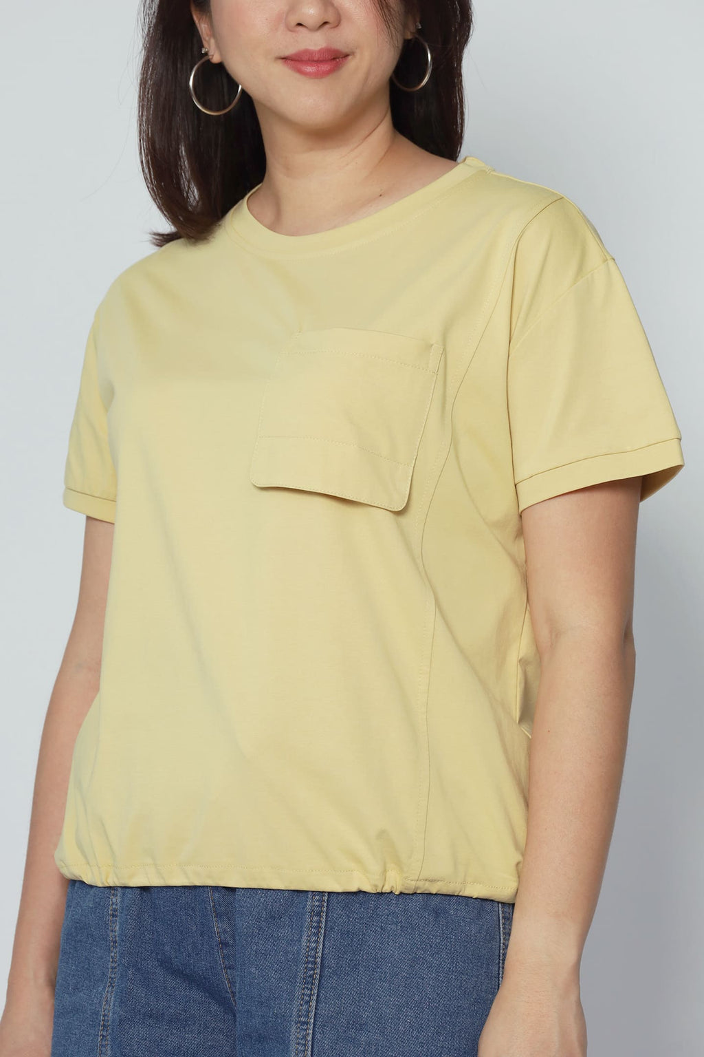 Backorders Easy By TE - Daiyu Chest Pocket Top in Yellow
