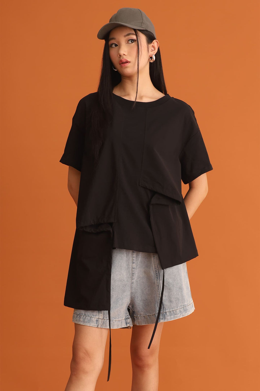 CHOSEN - Danielle Drawstring Top in Black