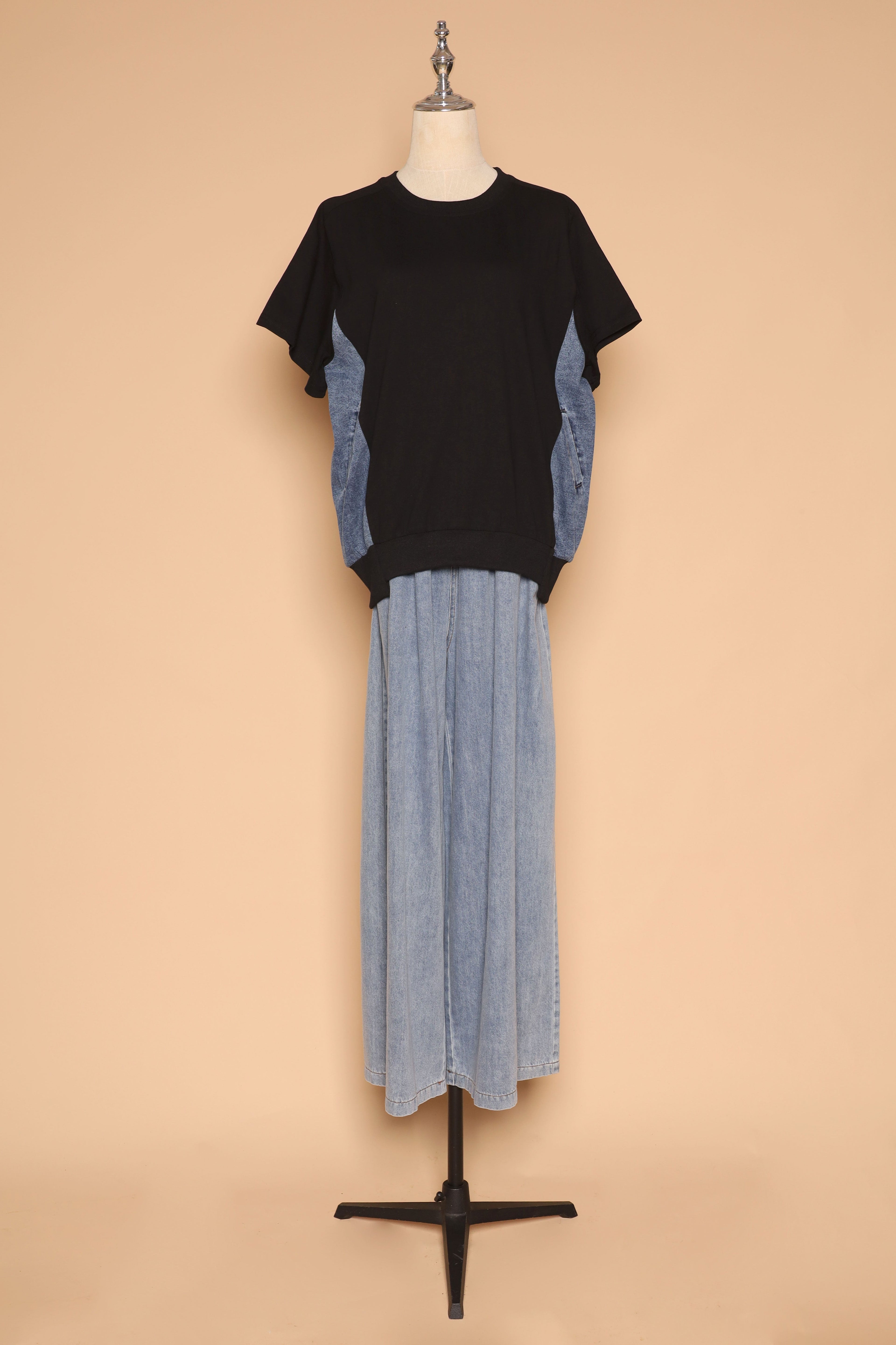 PO - Delina Top in Black Denim