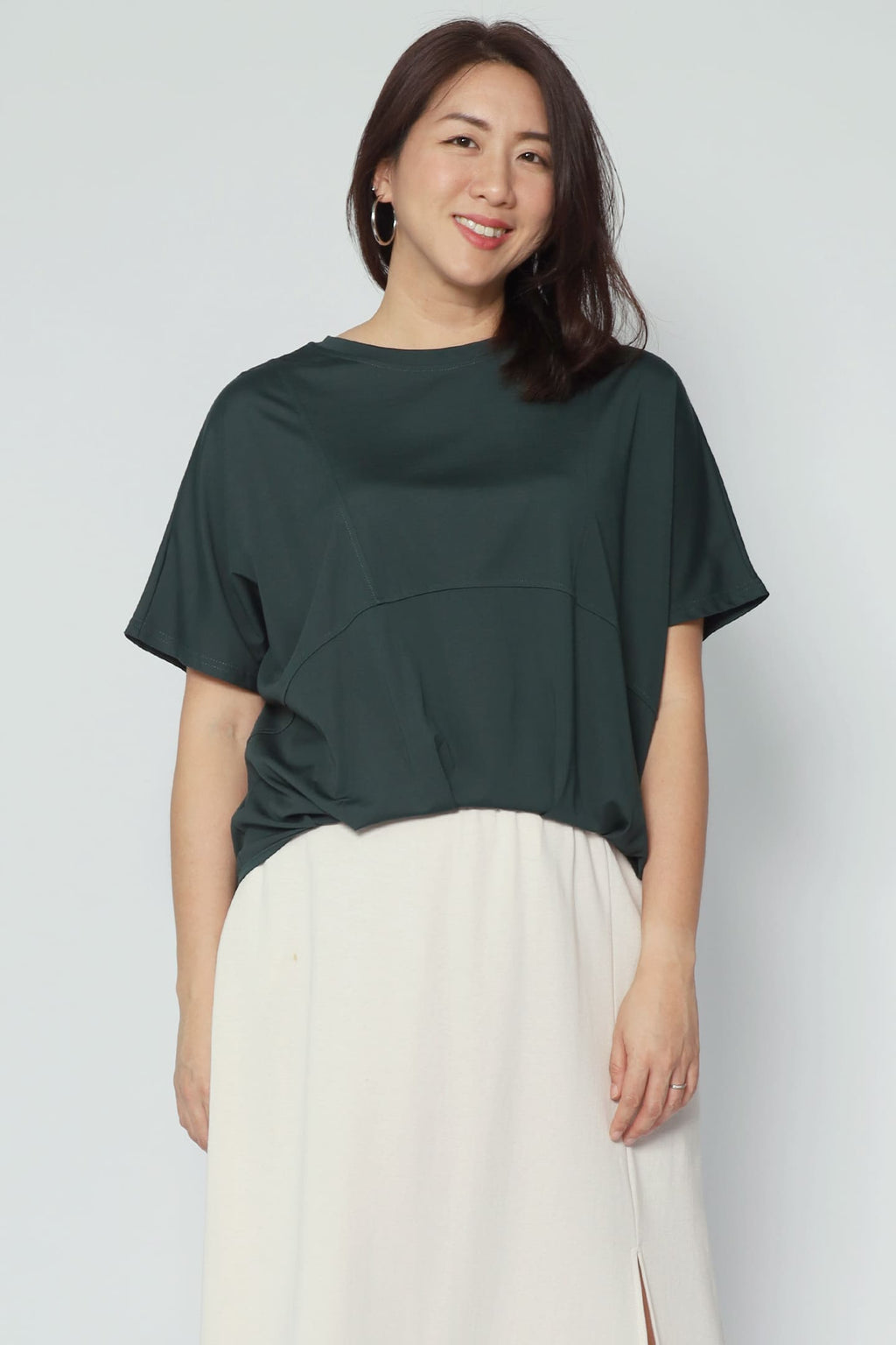 Backorders Easy By TE - Diora Pleated Top in Green