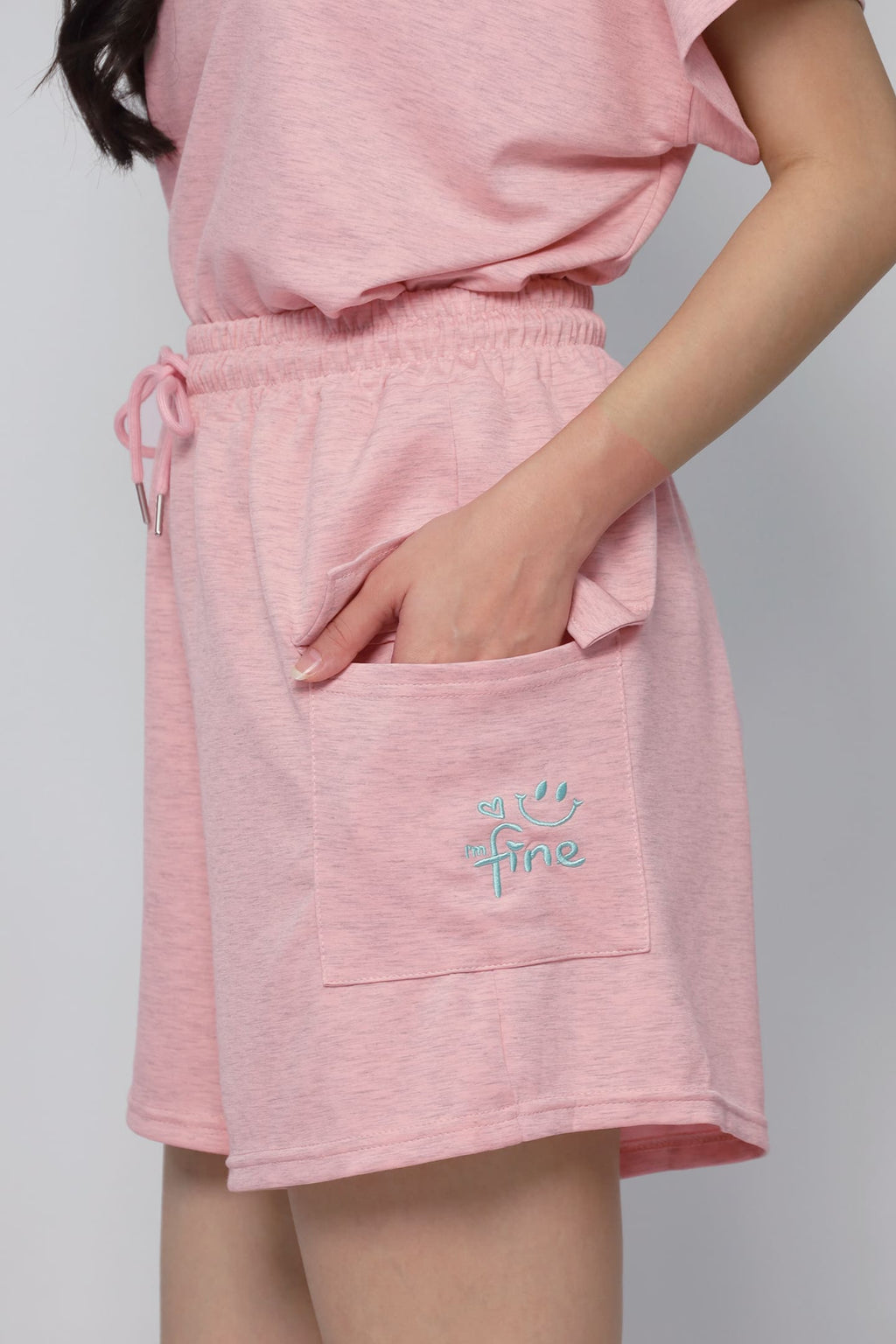 JOY - Fine 2 in 1 Top and Shorts Set in Pink