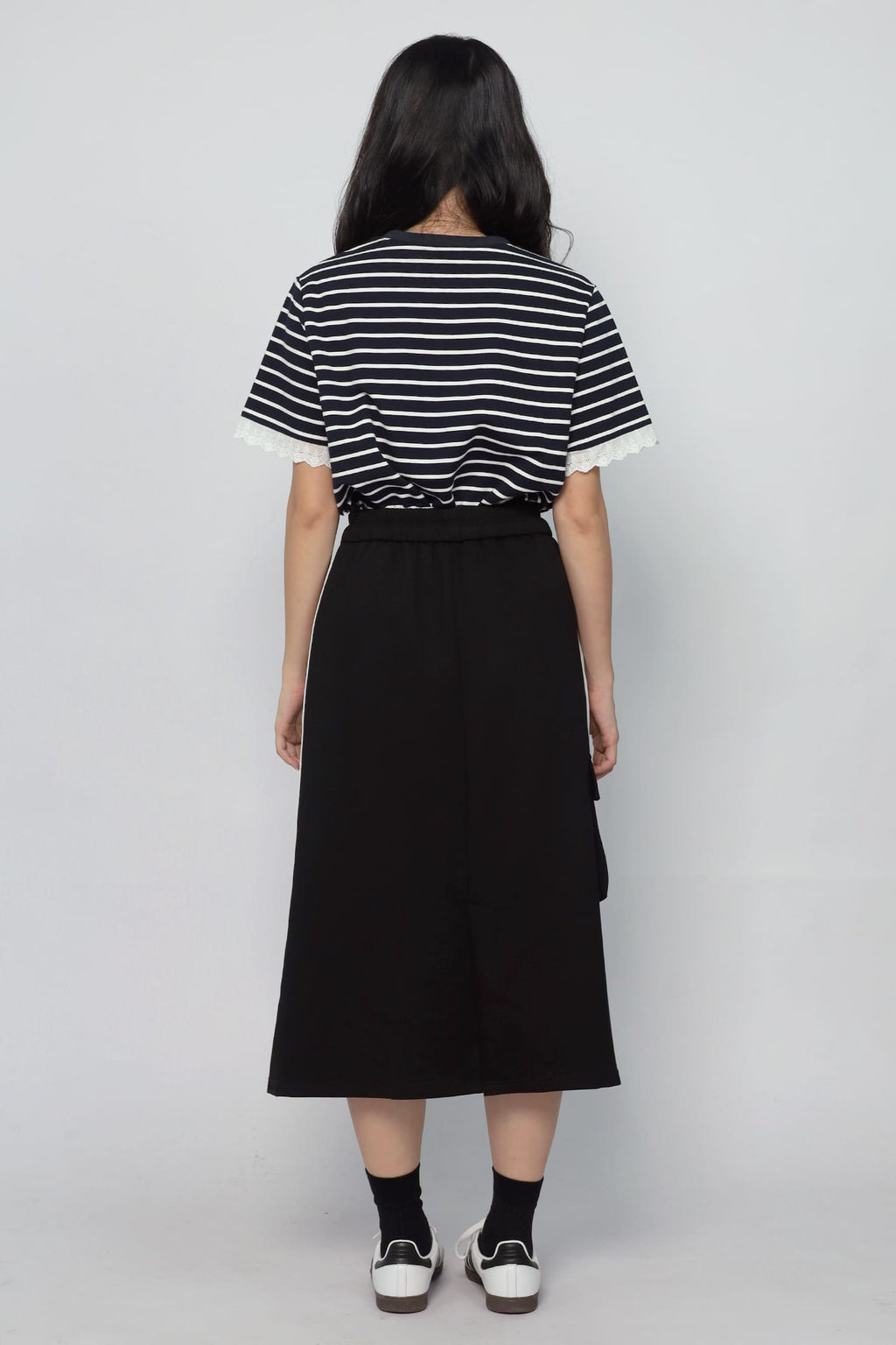 JOY - Flux Stripes Cargo Skirt in Black
