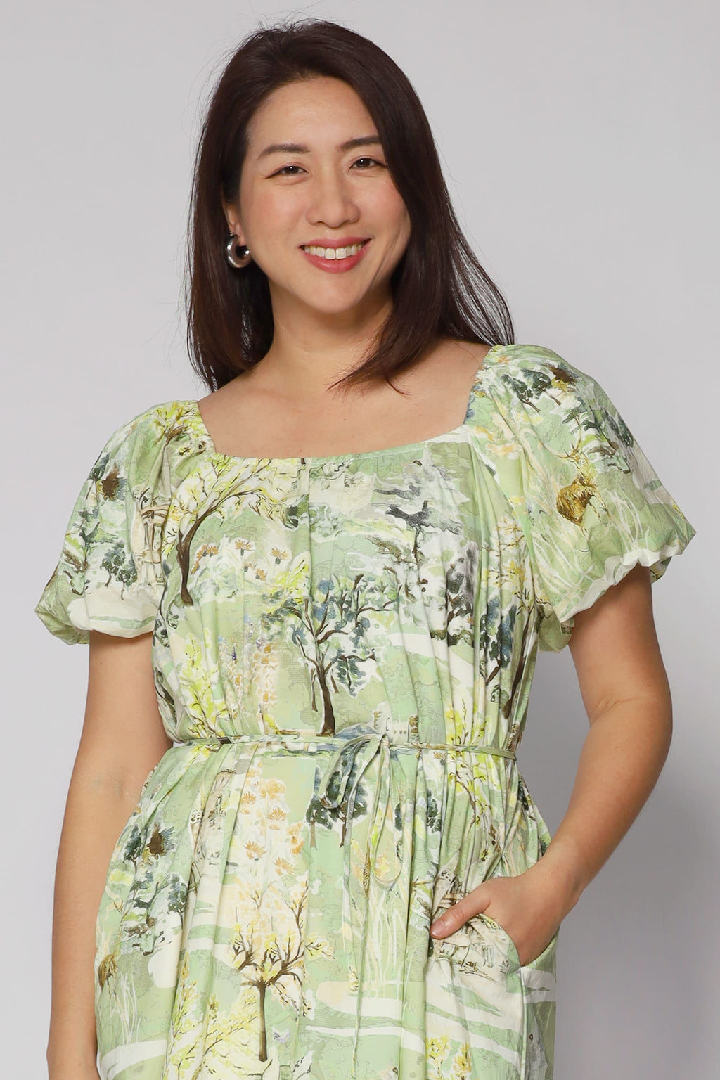 Frankie Dress in Green Scenery