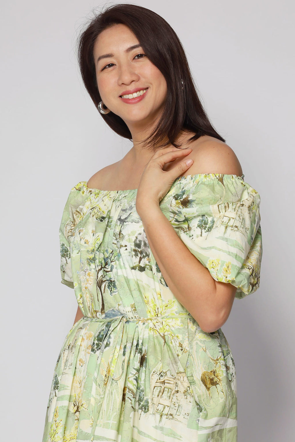 Frankie Dress in Green Scenery