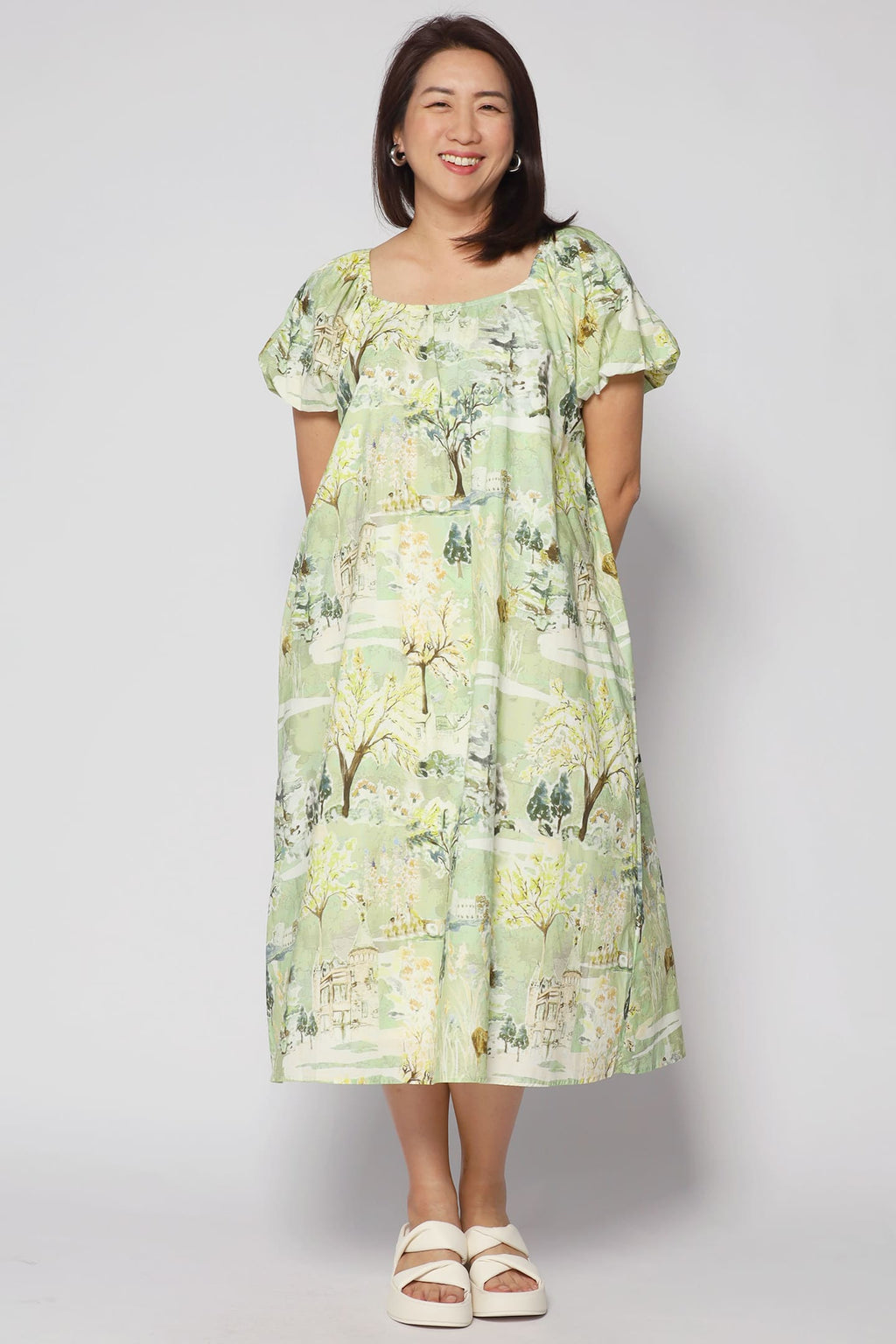 Frankie Dress in Green Scenery