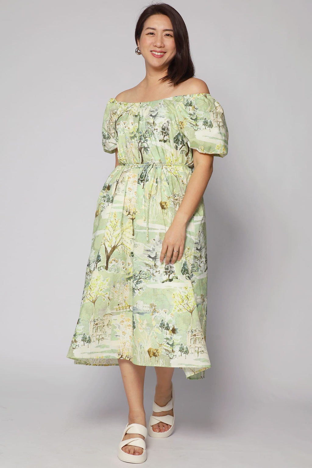 Frankie Dress in Green Scenery