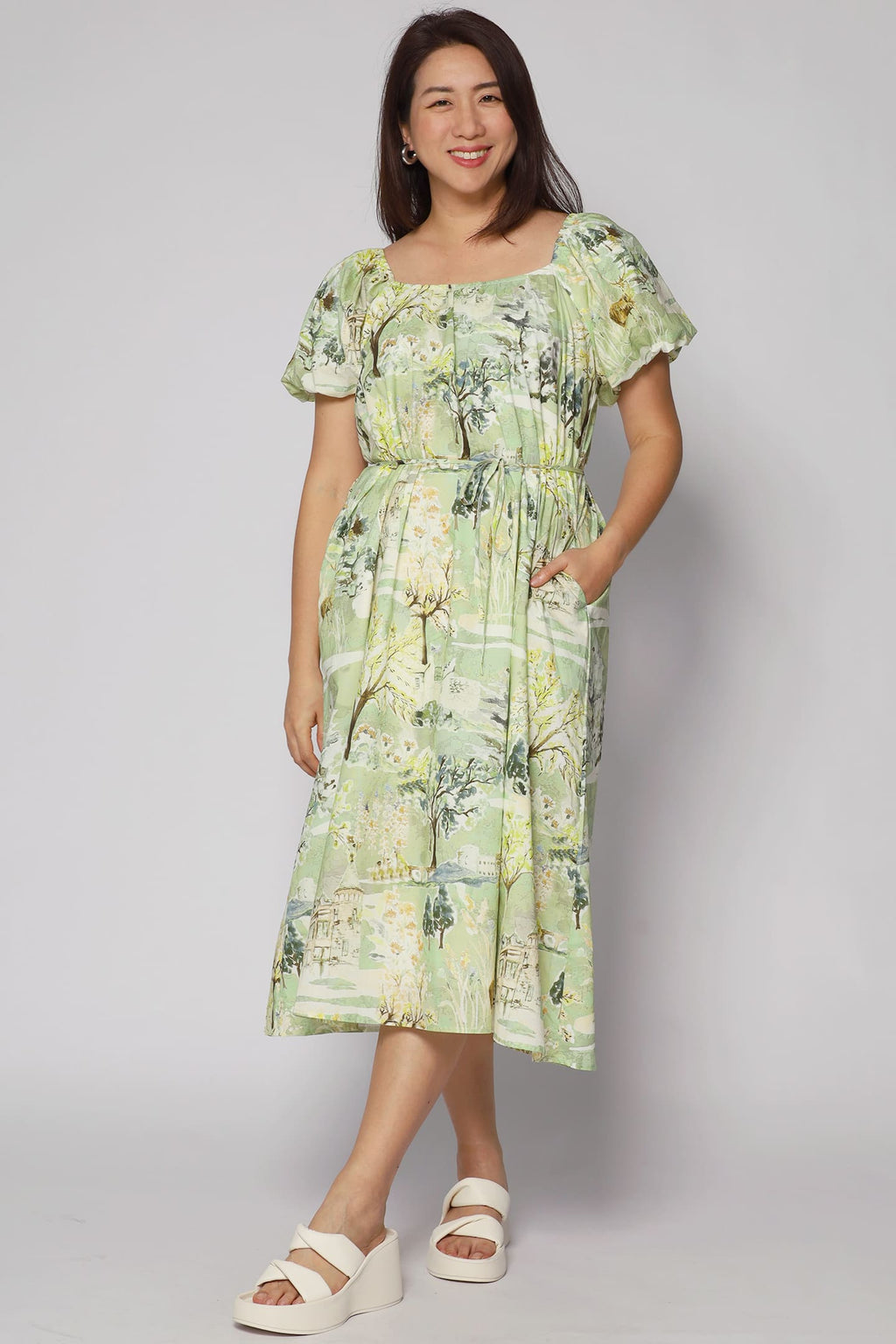 Frankie Dress in Green Scenery