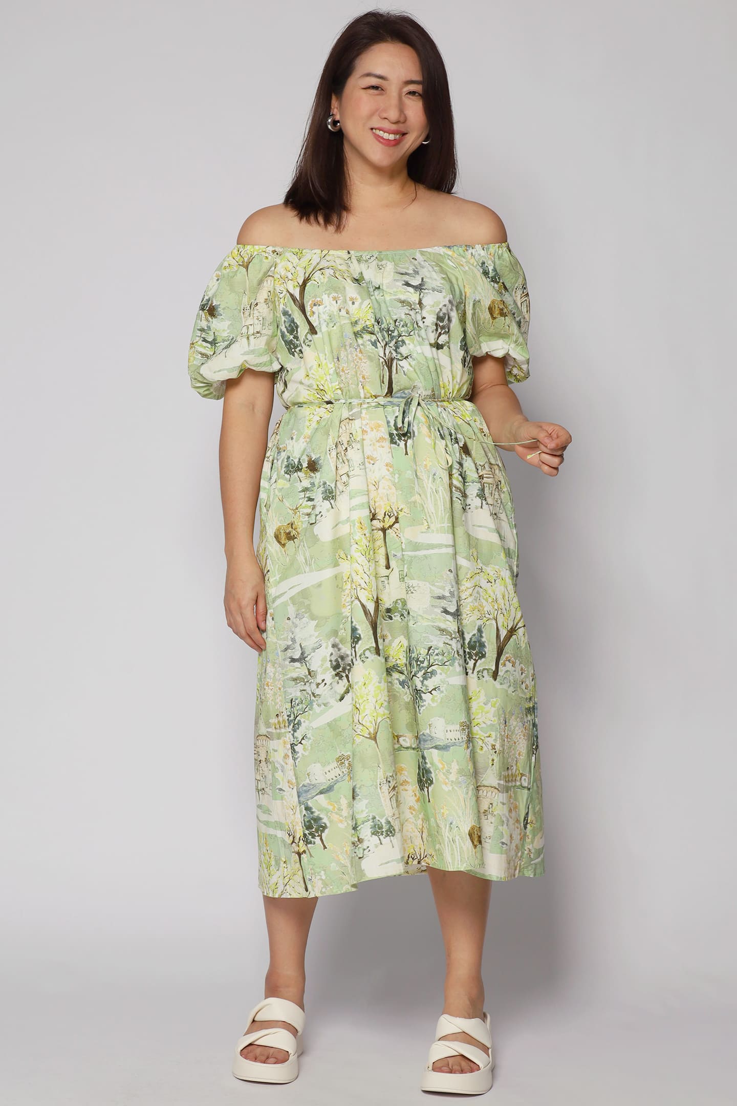 Frankie Dress in Green Scenery