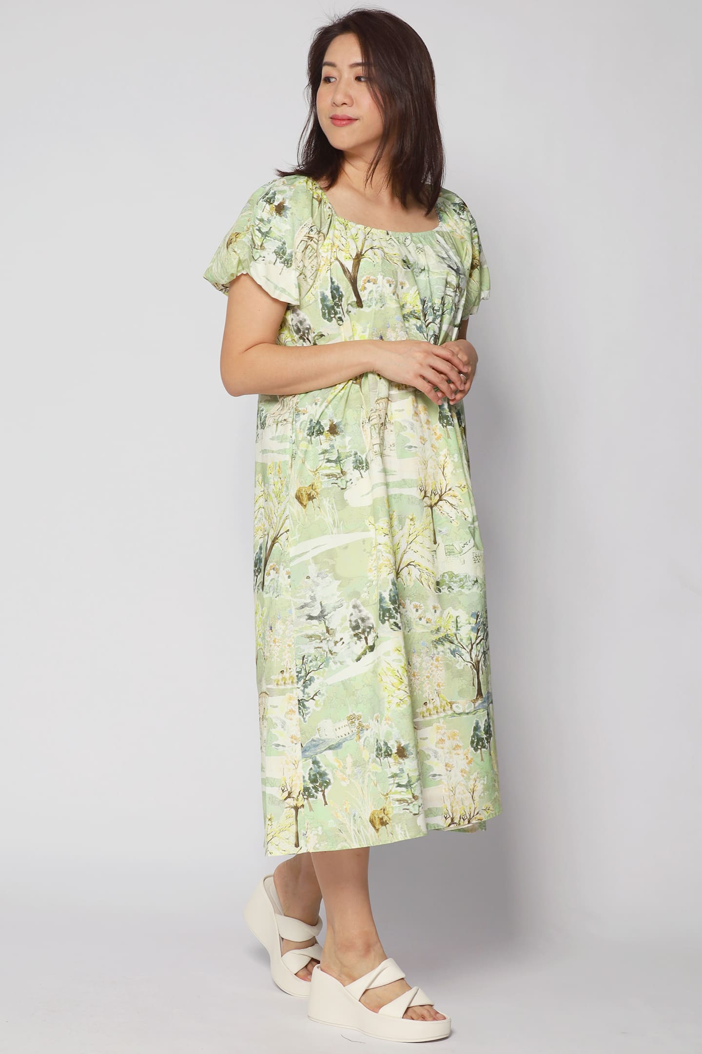 Frankie Dress in Green Scenery