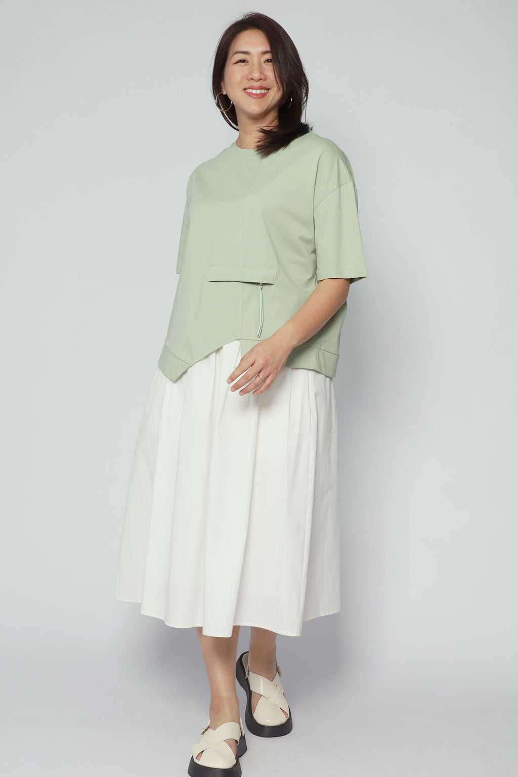 Backorders Easy By TE - Fumika Pocket Top in Mint Green