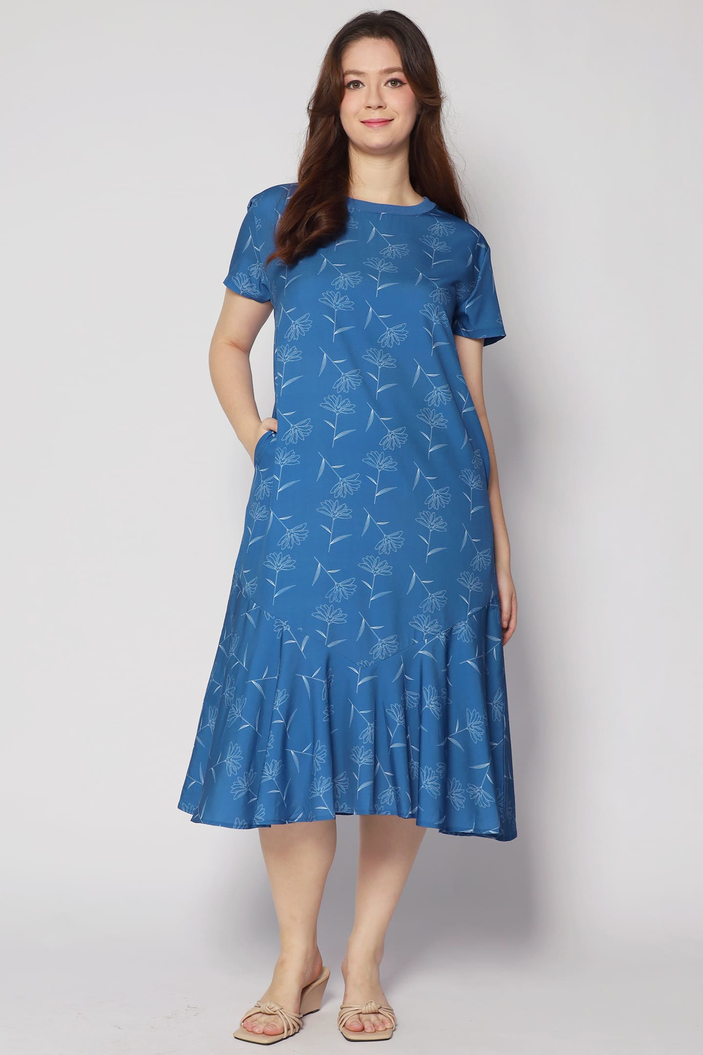 Gisele Dress in Blue Botanic