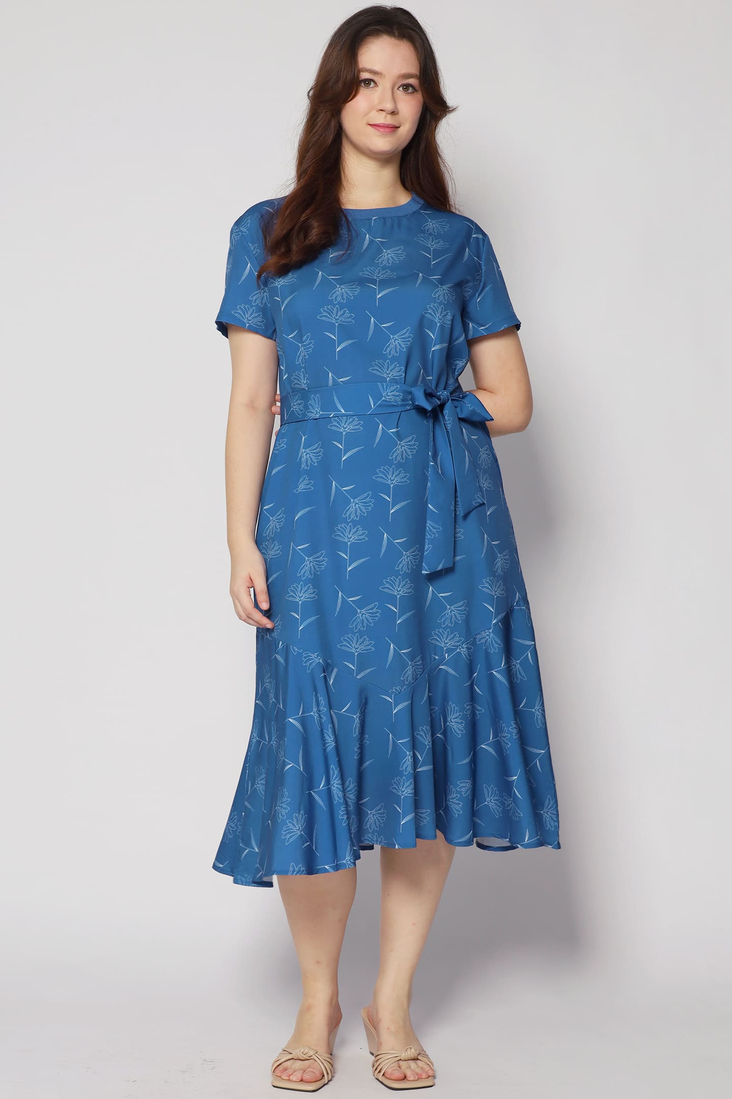 Gisele Dress in Blue Botanic