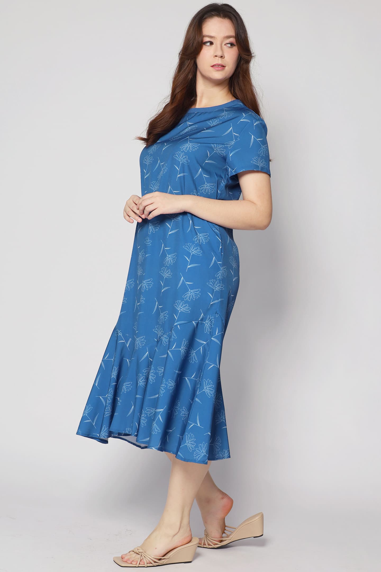 Gisele Dress in Blue Botanic