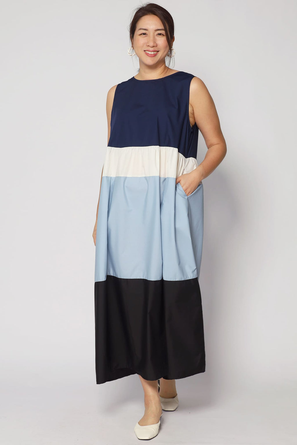 Gracie Colourblock Dress in Blue