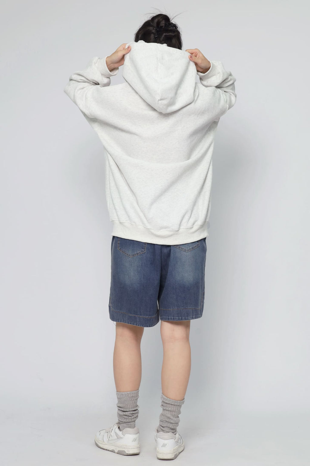JOY - Hana Lace Hoodie Pullover in Grey