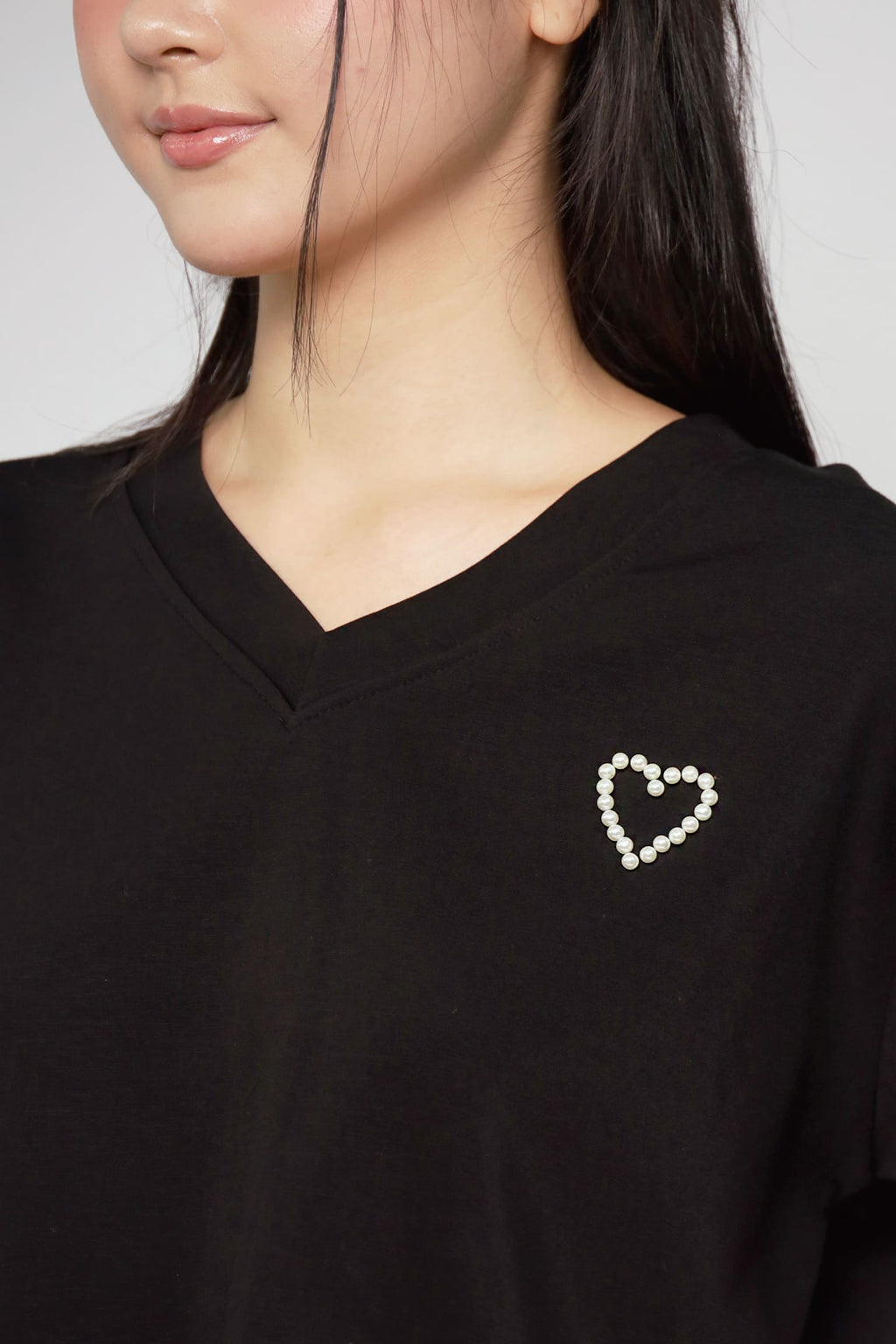 JOY - Heart Me 2 in 1 Top and Shorts Set in Black