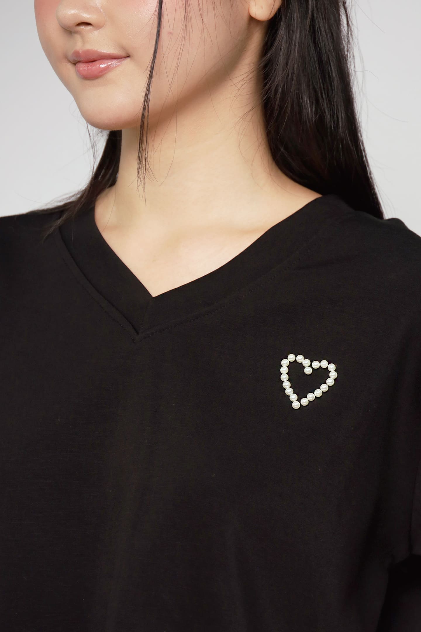 JOY - Heart Me 2 in 1 Top and Shorts Set in Black