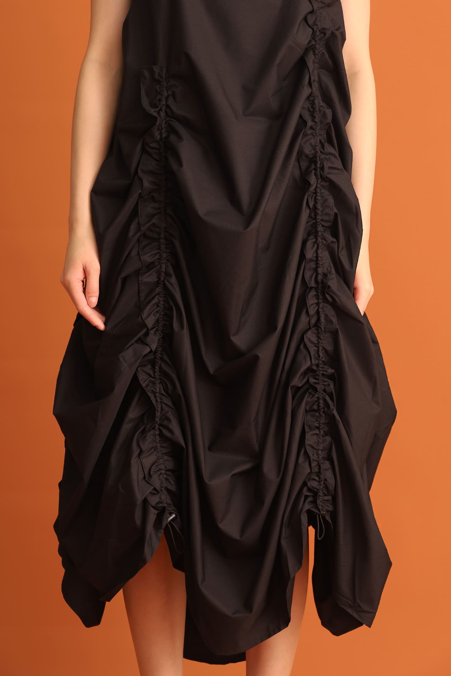 CHOSEN - Hyun Bin Ruched Dress in Black