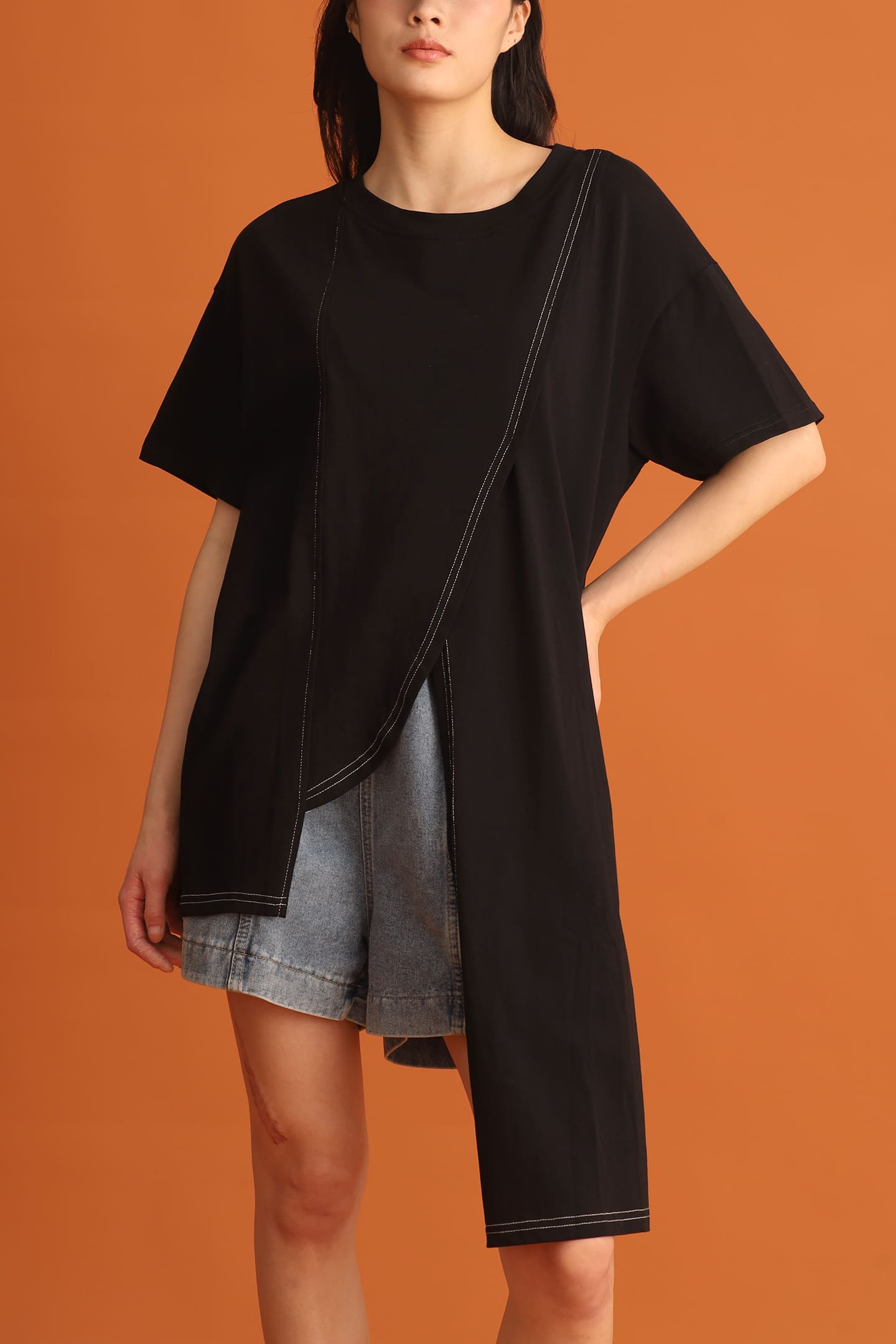 CHOSEN - Jung Asymmetrical Top in Black