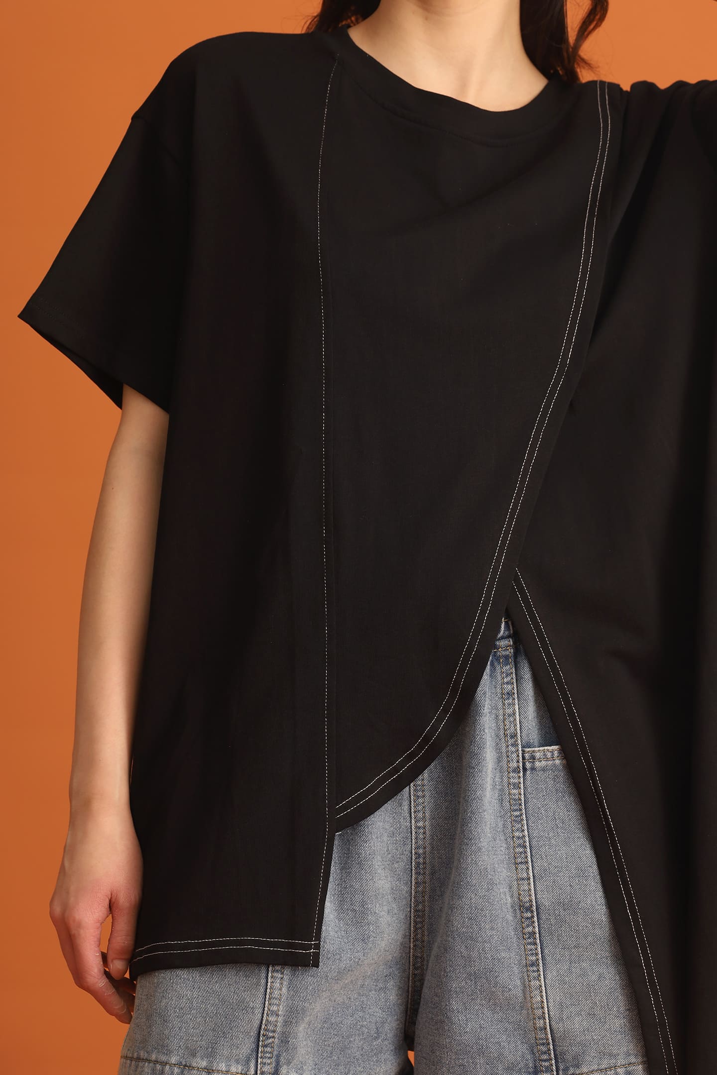 CHOSEN - Jung Asymmetrical Top in Black