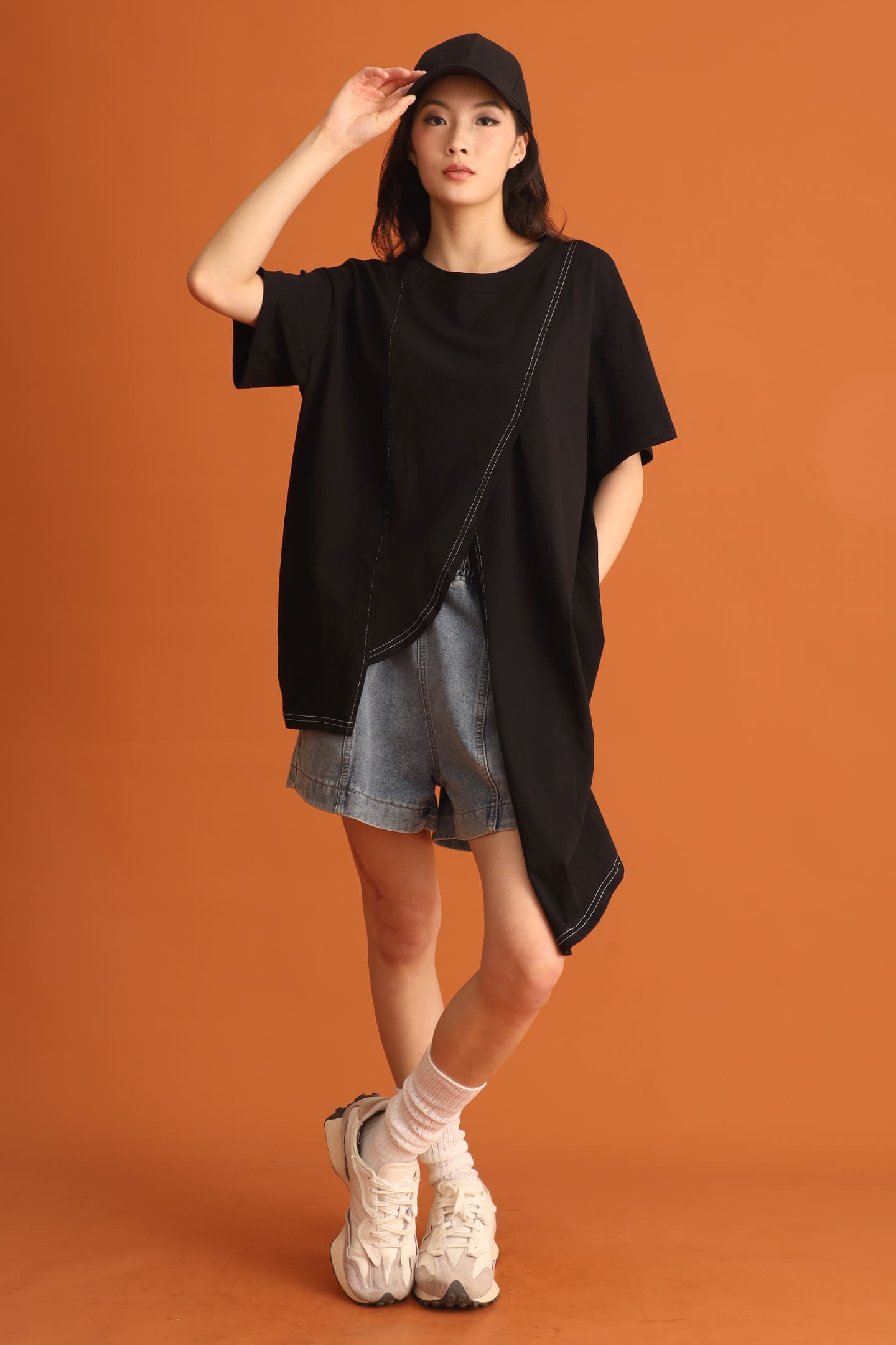 CHOSEN - Jung Asymmetrical Top in Black