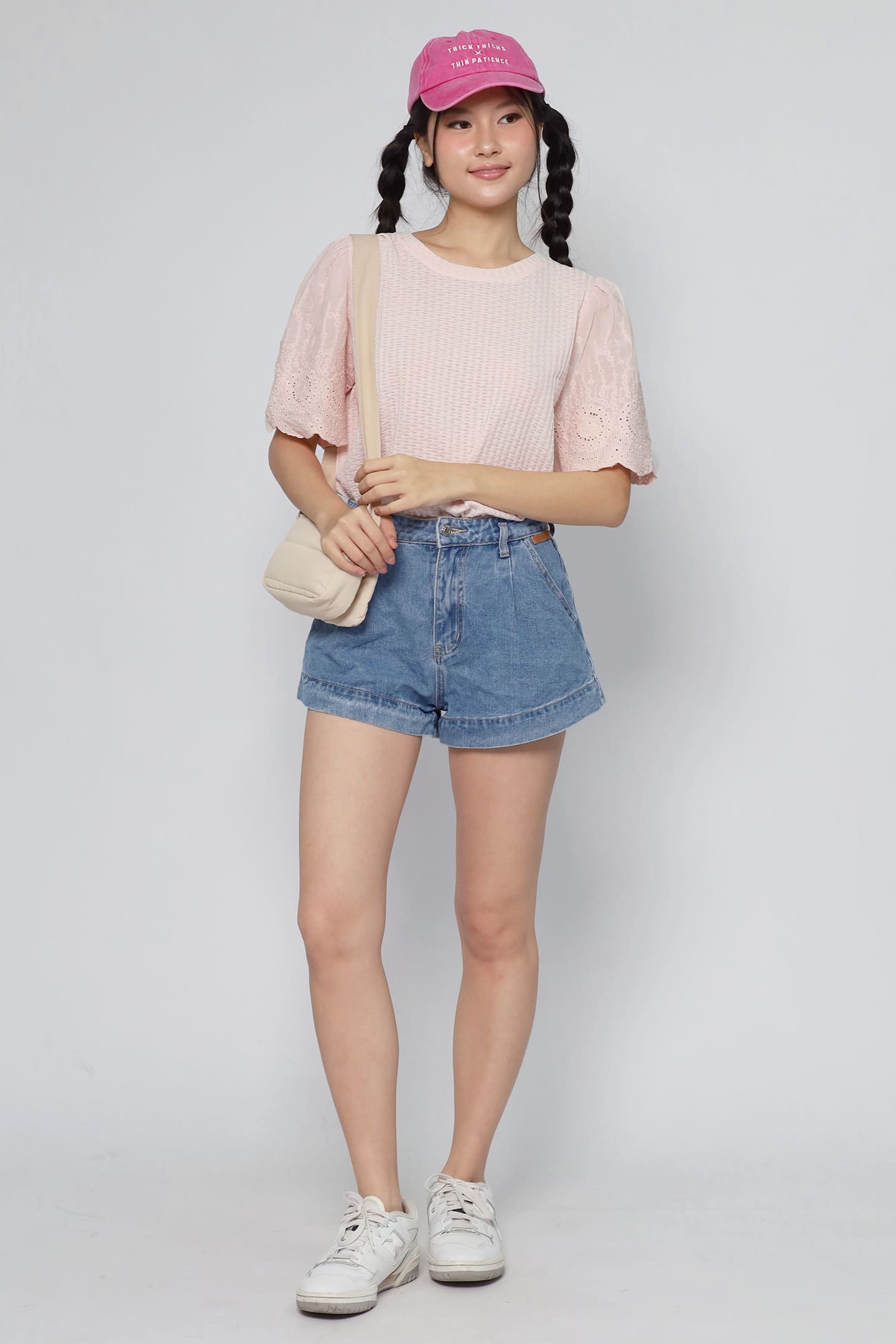 JOY - Keiko Crochet Knit Top in Baby Pink