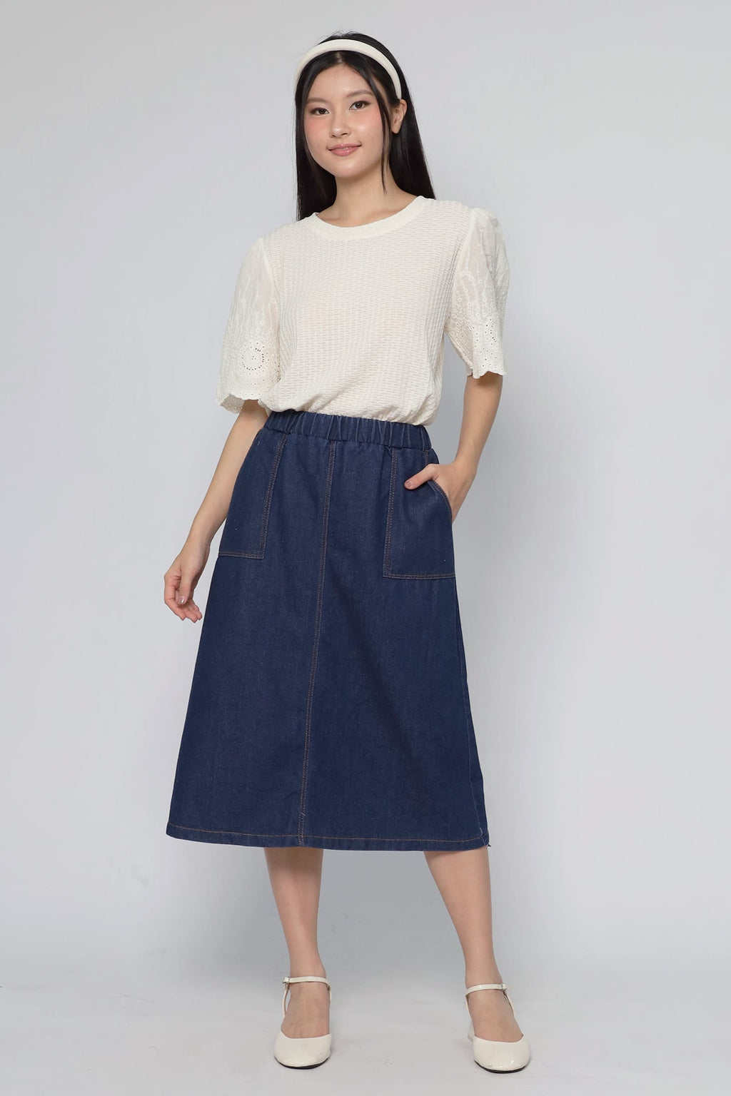 JOY - Keiko Crochet Knit Top in Vanilla