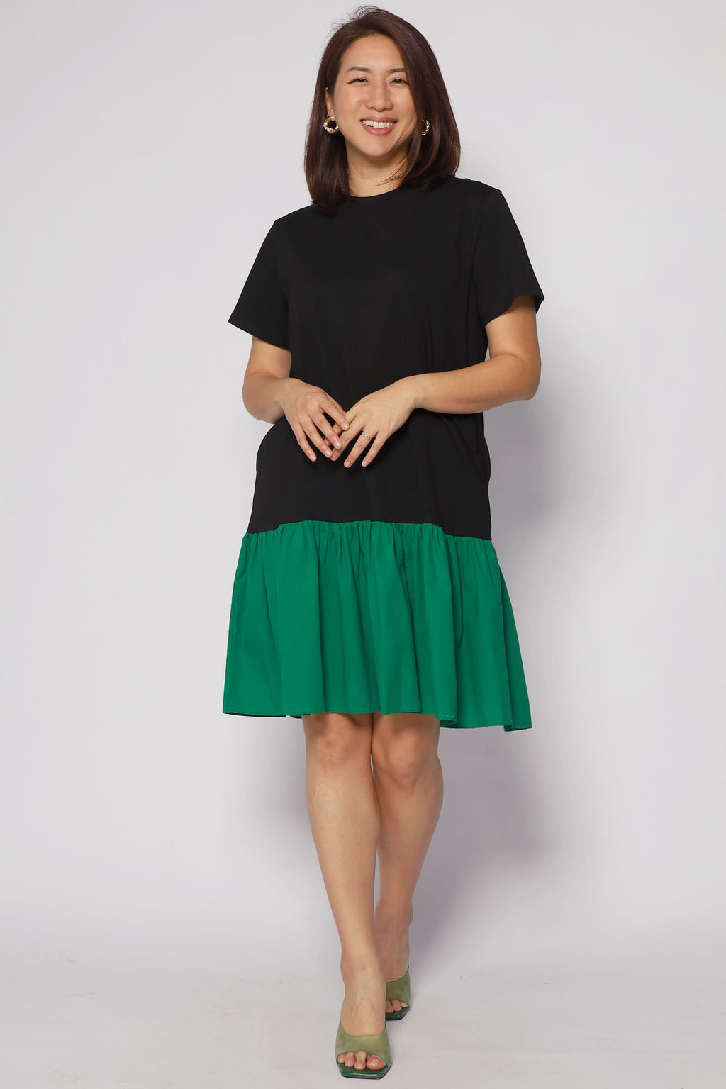Kyong Colourblock Dress in Green