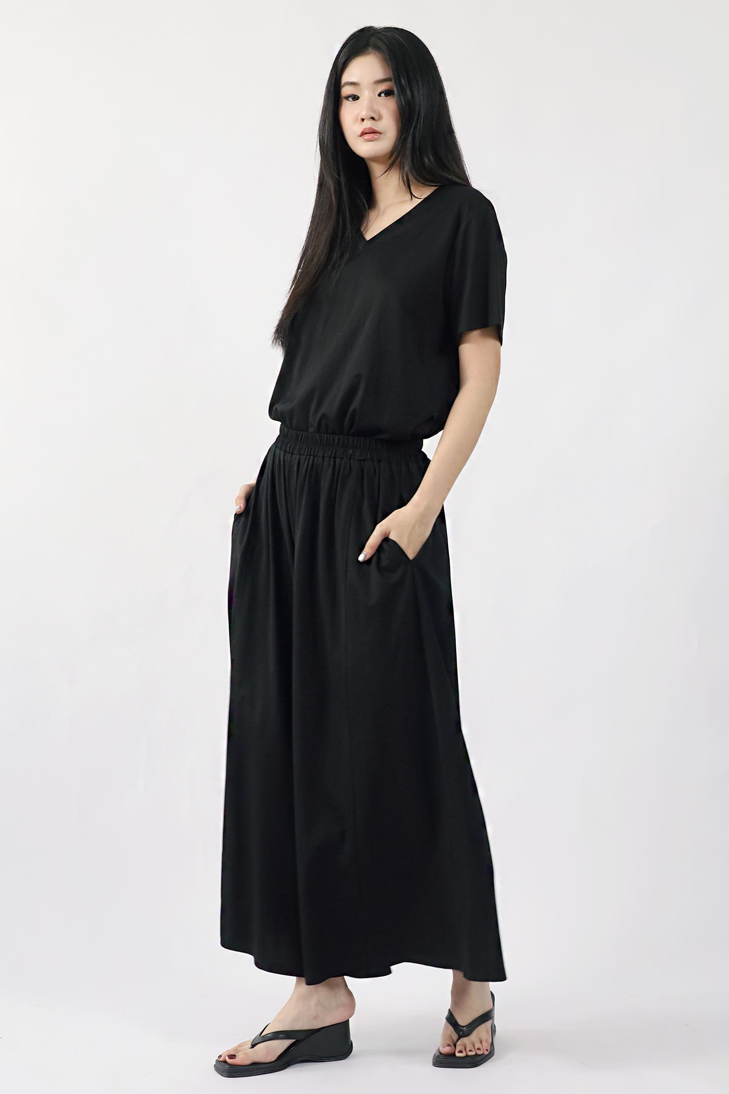 TENCEL - Downtime Wide Leg in Black