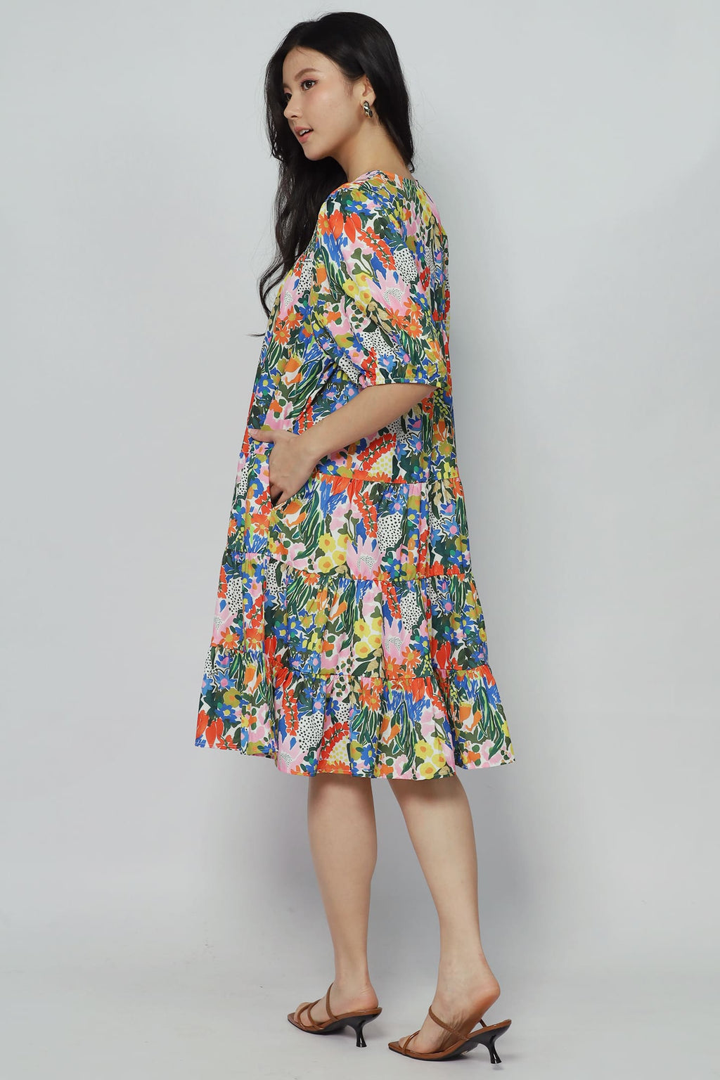 Melbourne Dress in Sunset Marigold