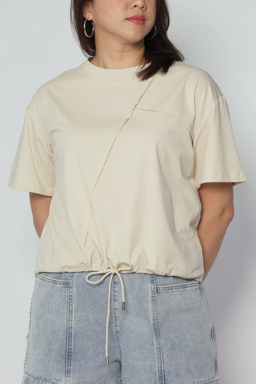 Backorders Easy By TE - Minoo Drawstring Top in Khaki