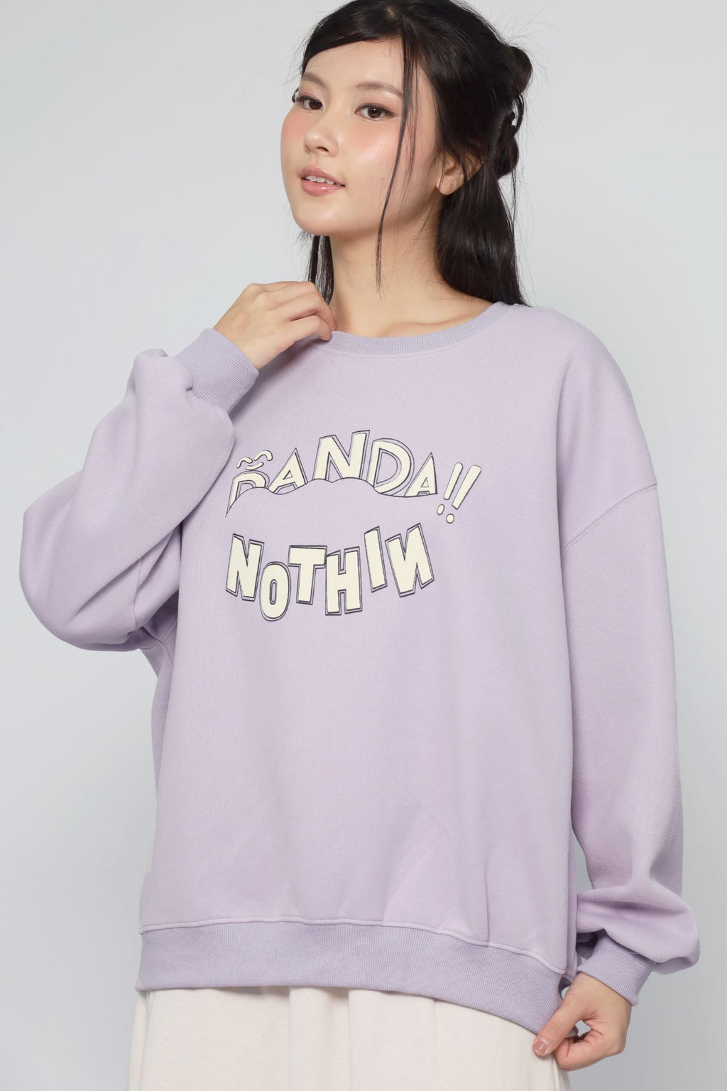 JOY - Nothin Printed Pullover in Liliac Purple